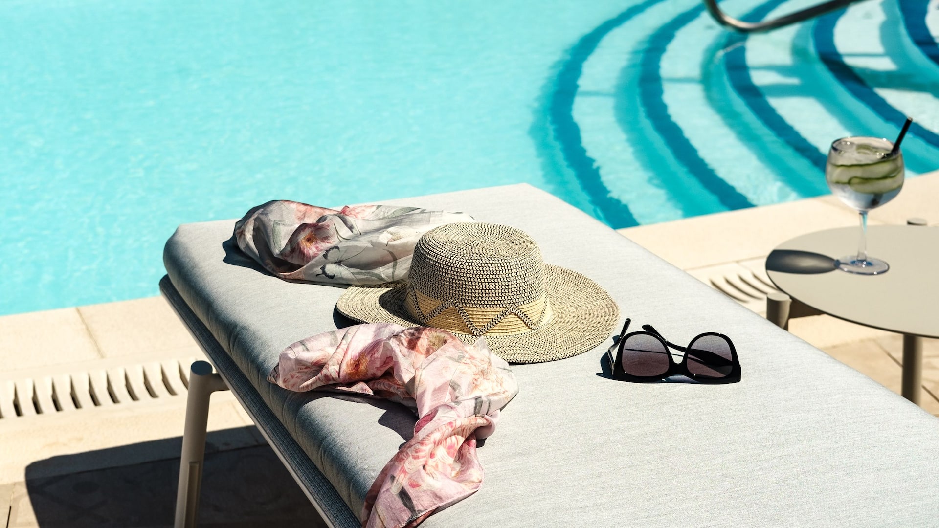 Hyatt Regency Malta Rooftop Pool Hat And Glasses