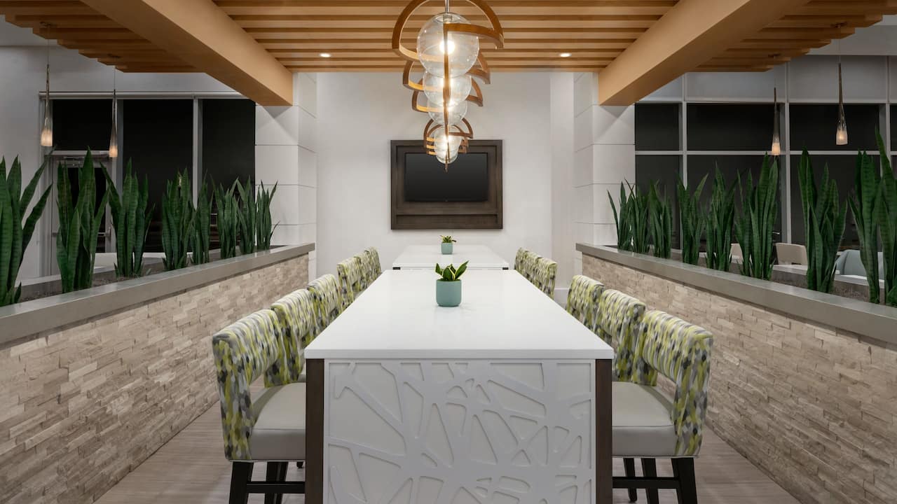 Lobby with communal table