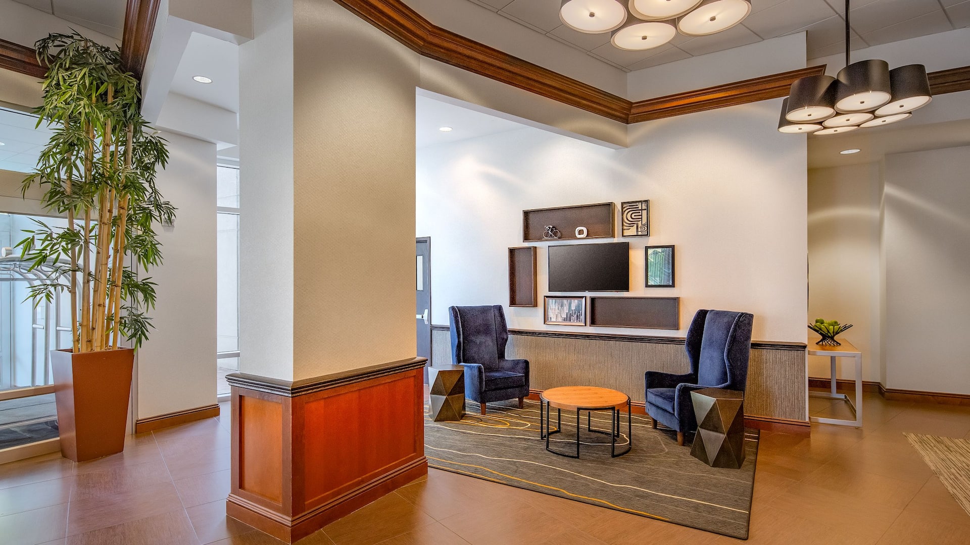Hyatt Place Madison/Downtown Lobby Chairs Tv
