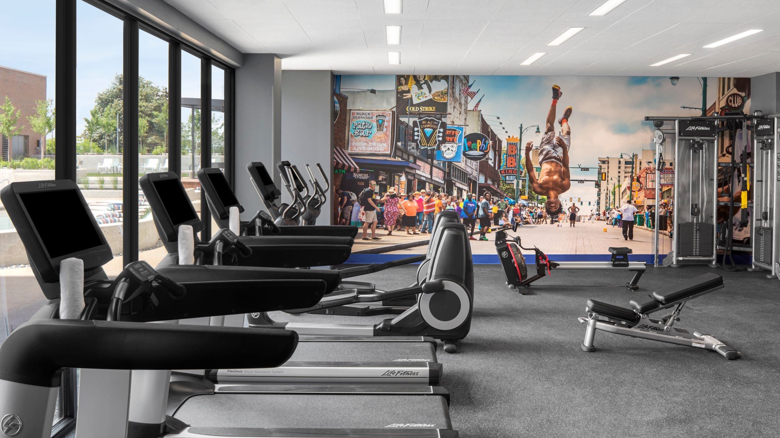 Fitness Center with cardio equipment