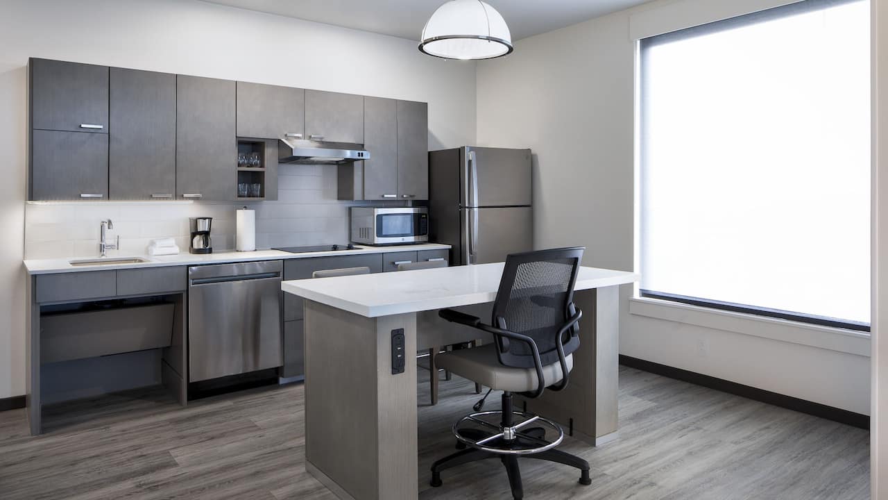 One Bedroom Kitchen Suite area with island seating
