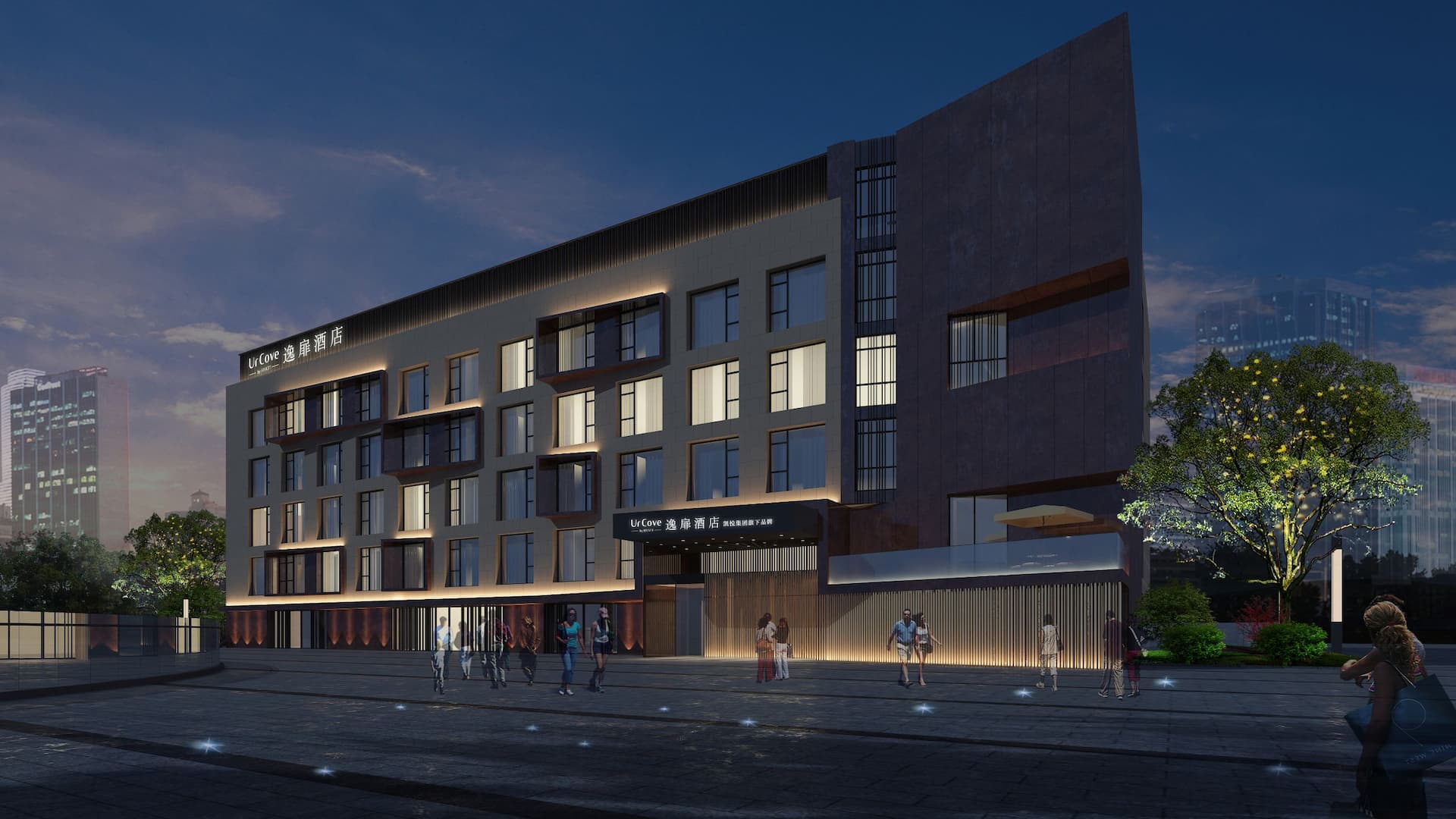Hotel Exterior at Night
