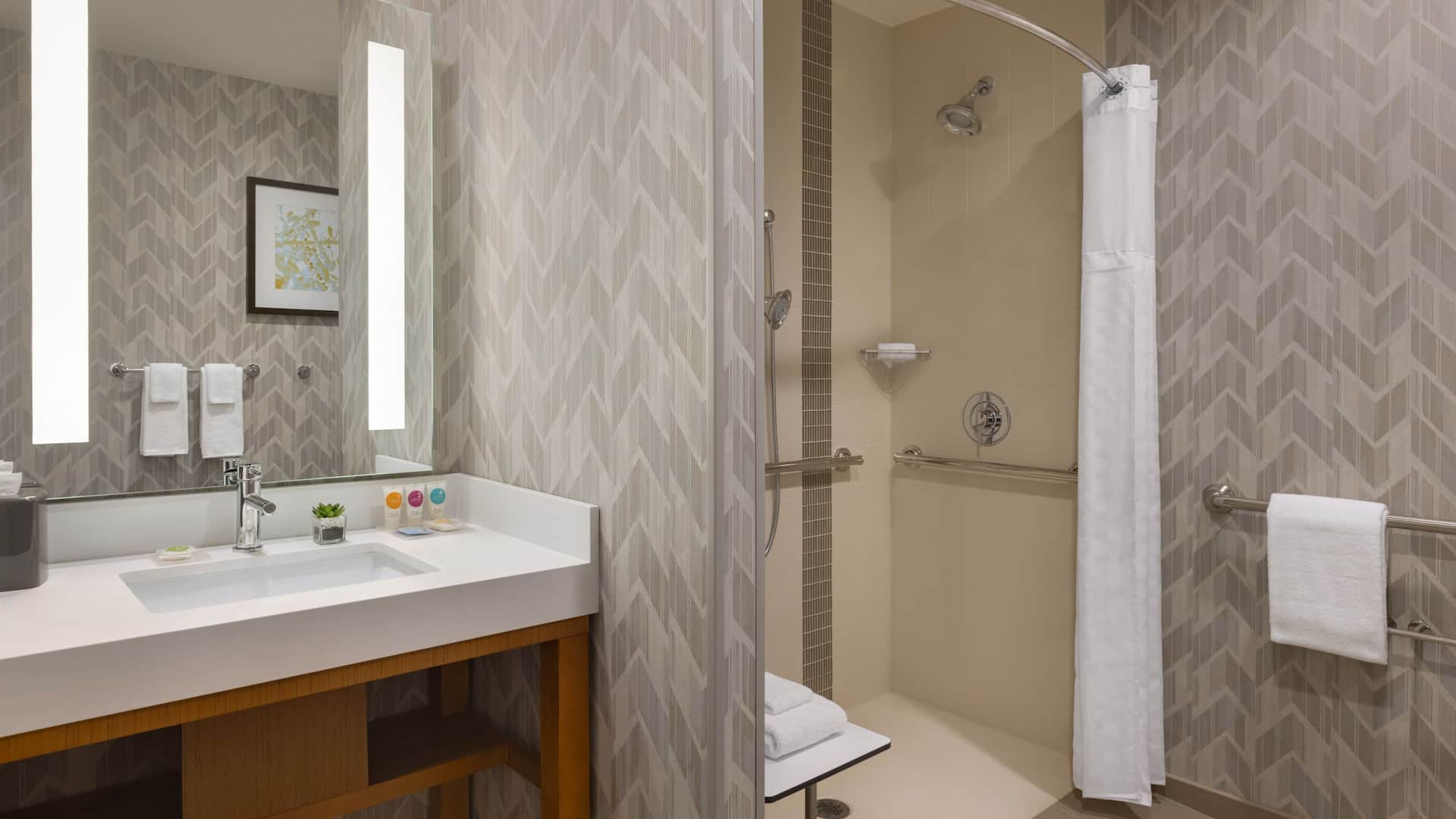 2 из 2 Hyatt Place Houston / Downtown Accessible Bathroom Roll In Shower