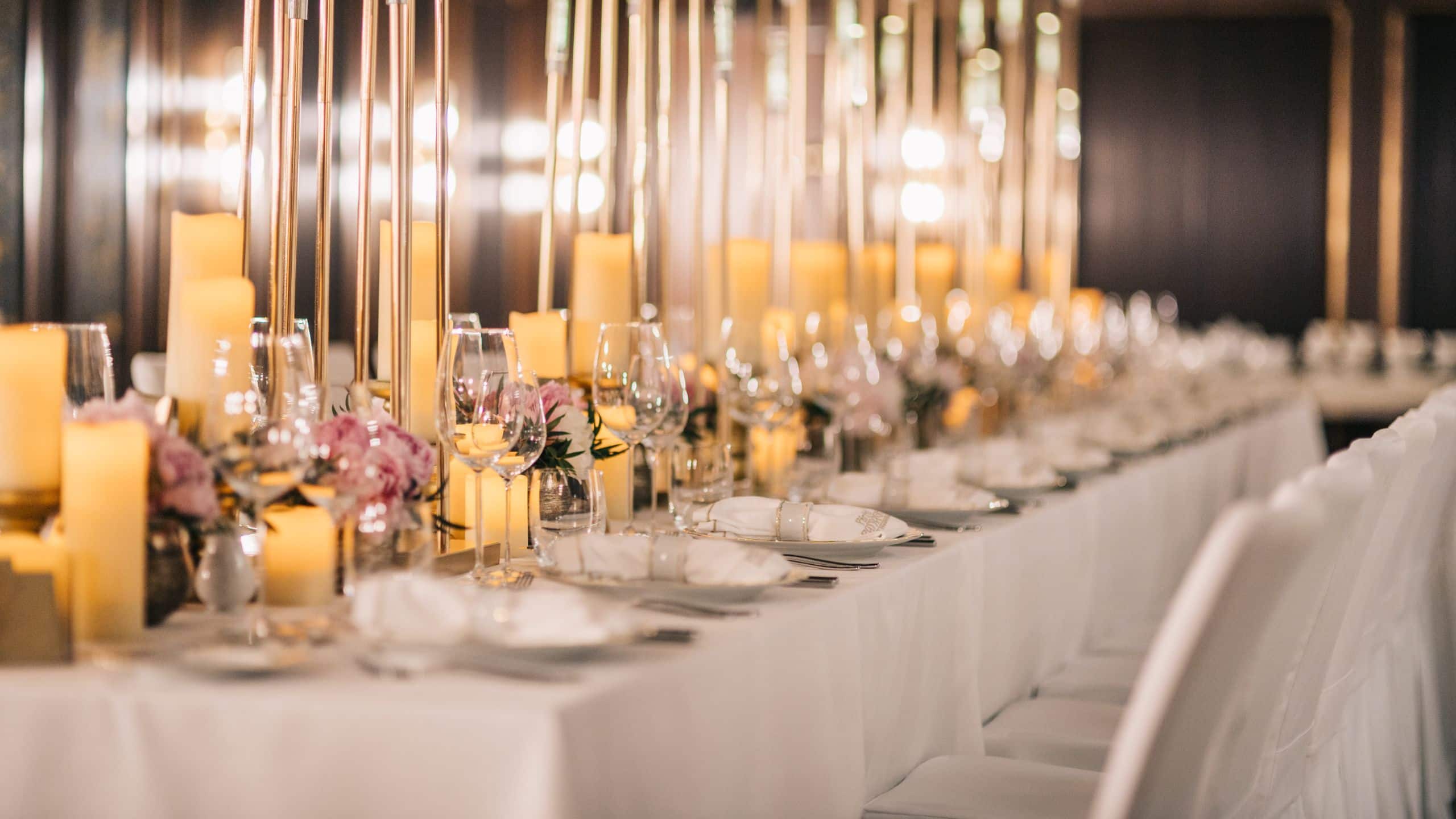 Párisi Udvar Hotel Budapest Wedding Salon Dining Set up