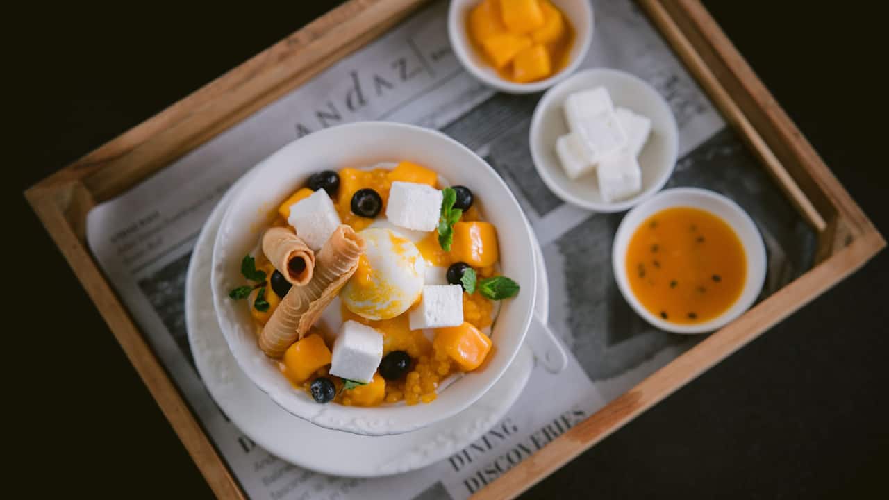 Mango bingsu food menu Hyatt restaurants Sanur Bali