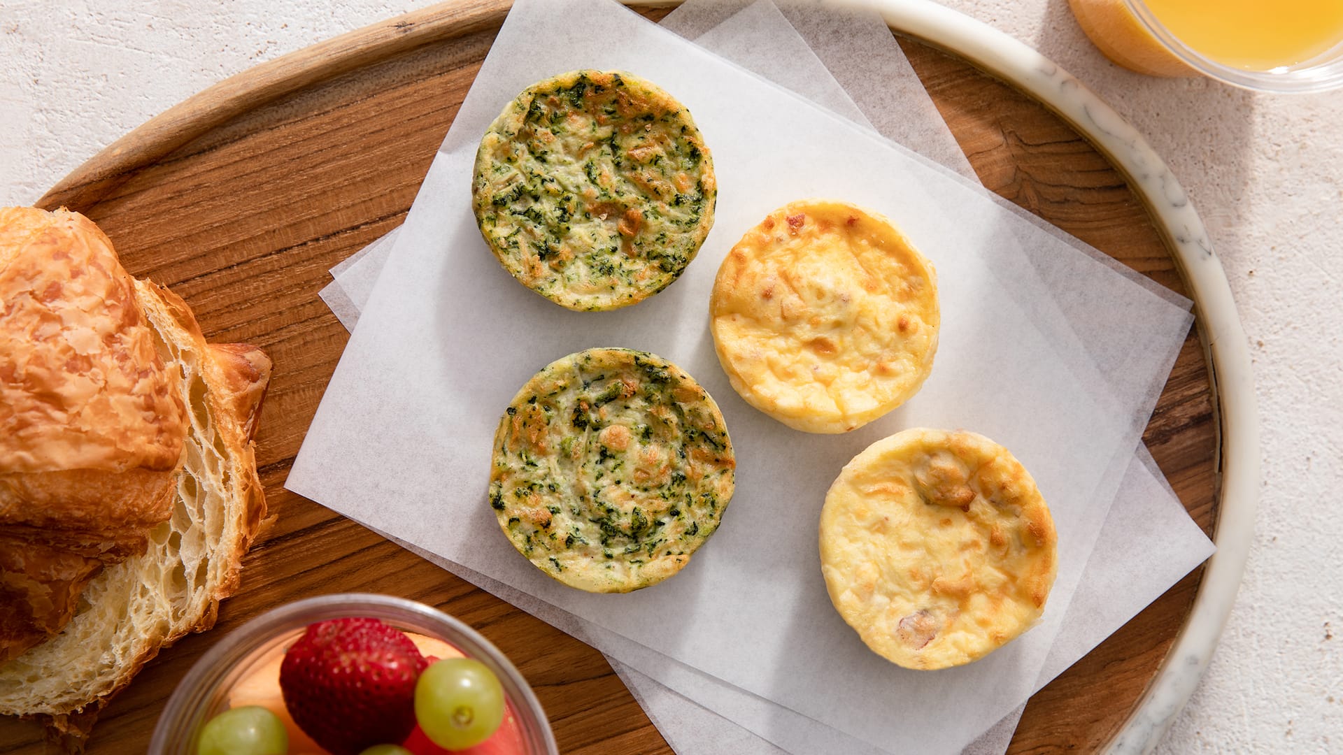 1 of 1 Hyatt Place HP_P444 Egg Frittata Bites Fruit Croissant and Juice