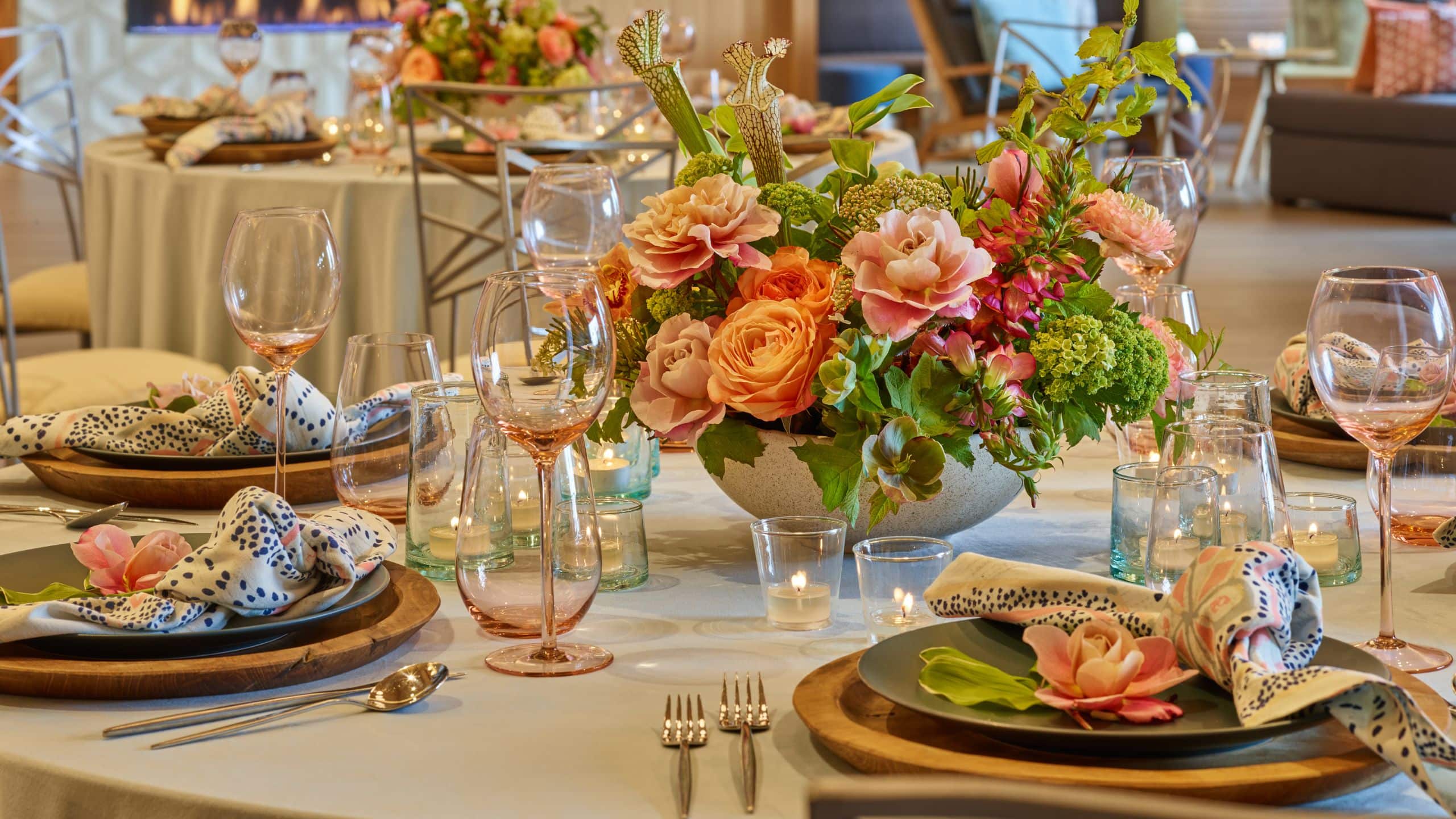 Mission Pacific Hotel Wedding Table Set up
