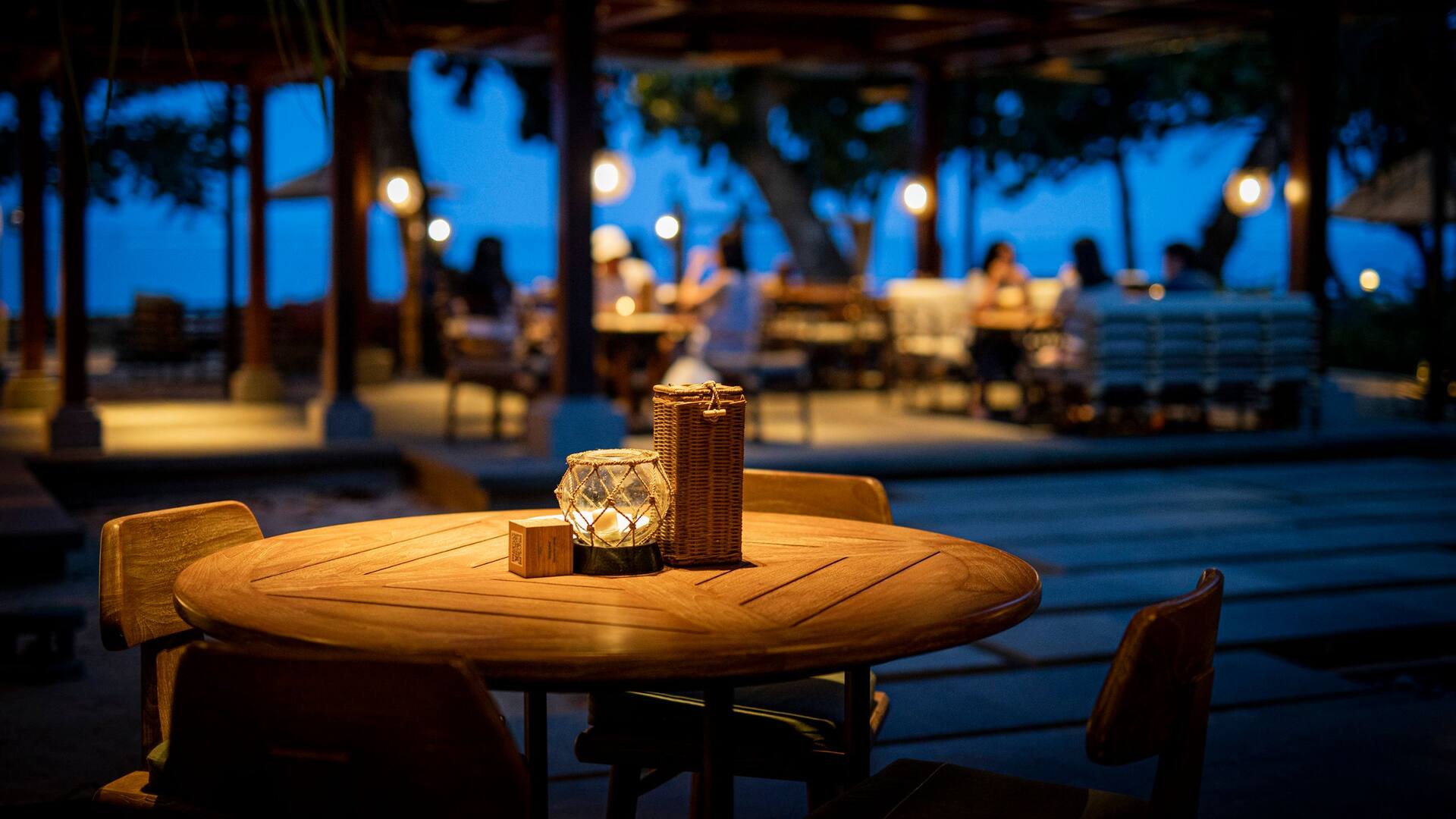 Beachfront dining in Sanur, Bali