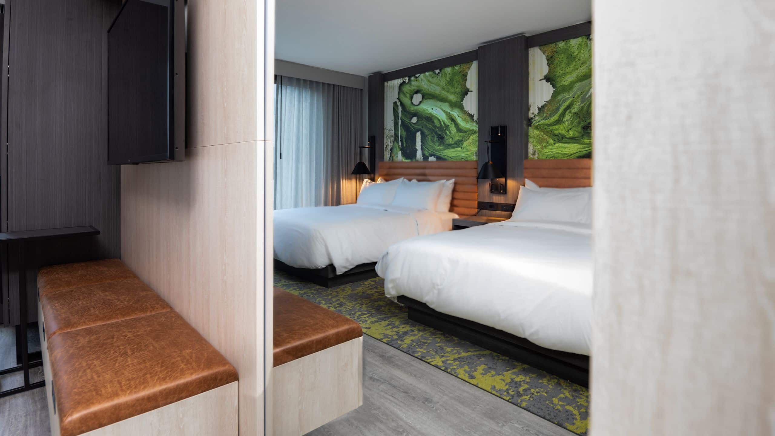 Hyatt Centric Charlotte SouthPark Two Queen Guestroom Layout