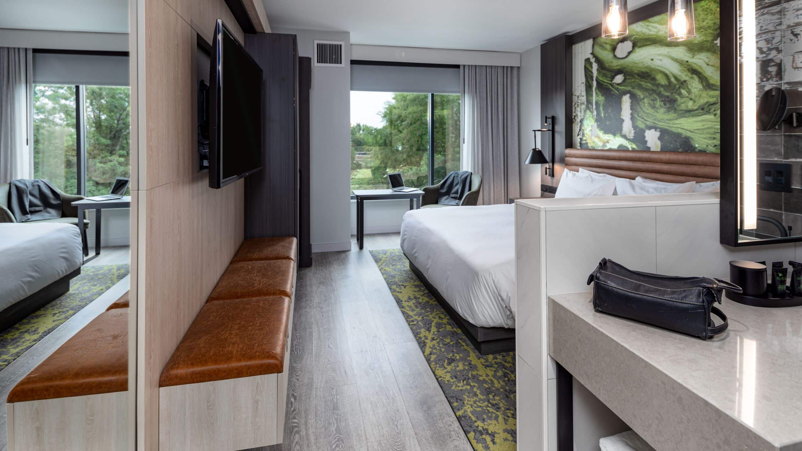 Hyatt Centric Charlotte SouthPark Standard King Guestroom Set up