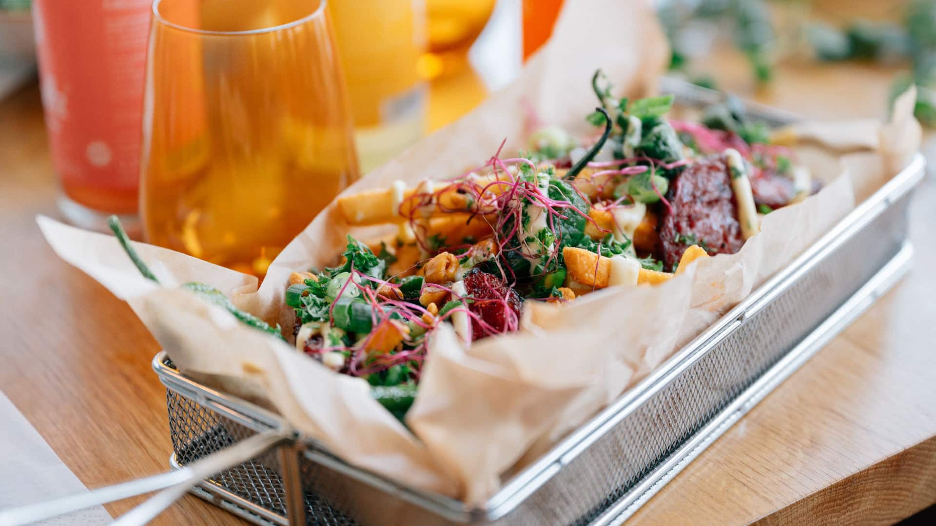 Fries and drinks at Sticky Fingers Restaurant at Hyatt Regency Cologne