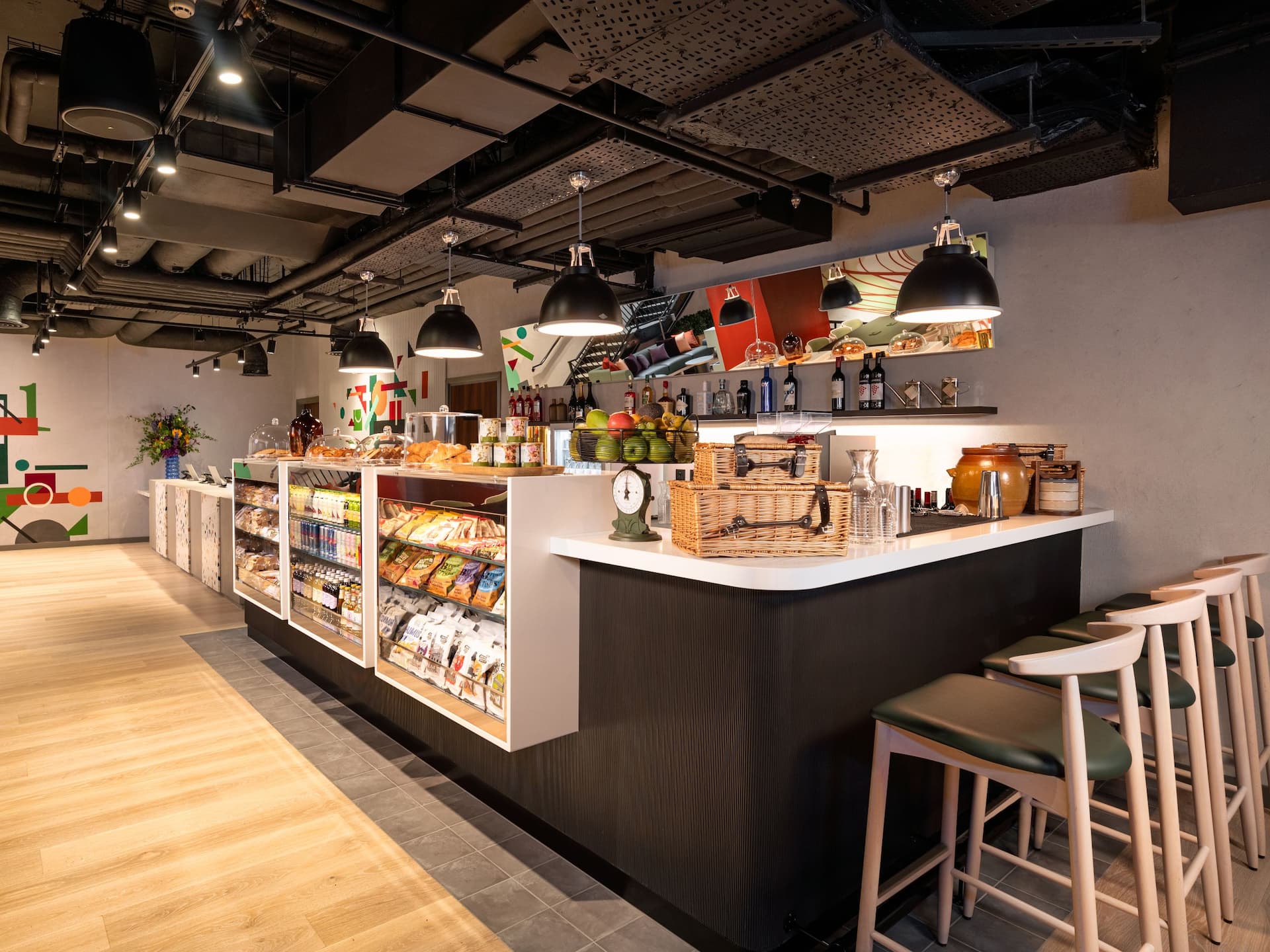 The Market at Hyatt Place London City East, with food and drink snacks to go.