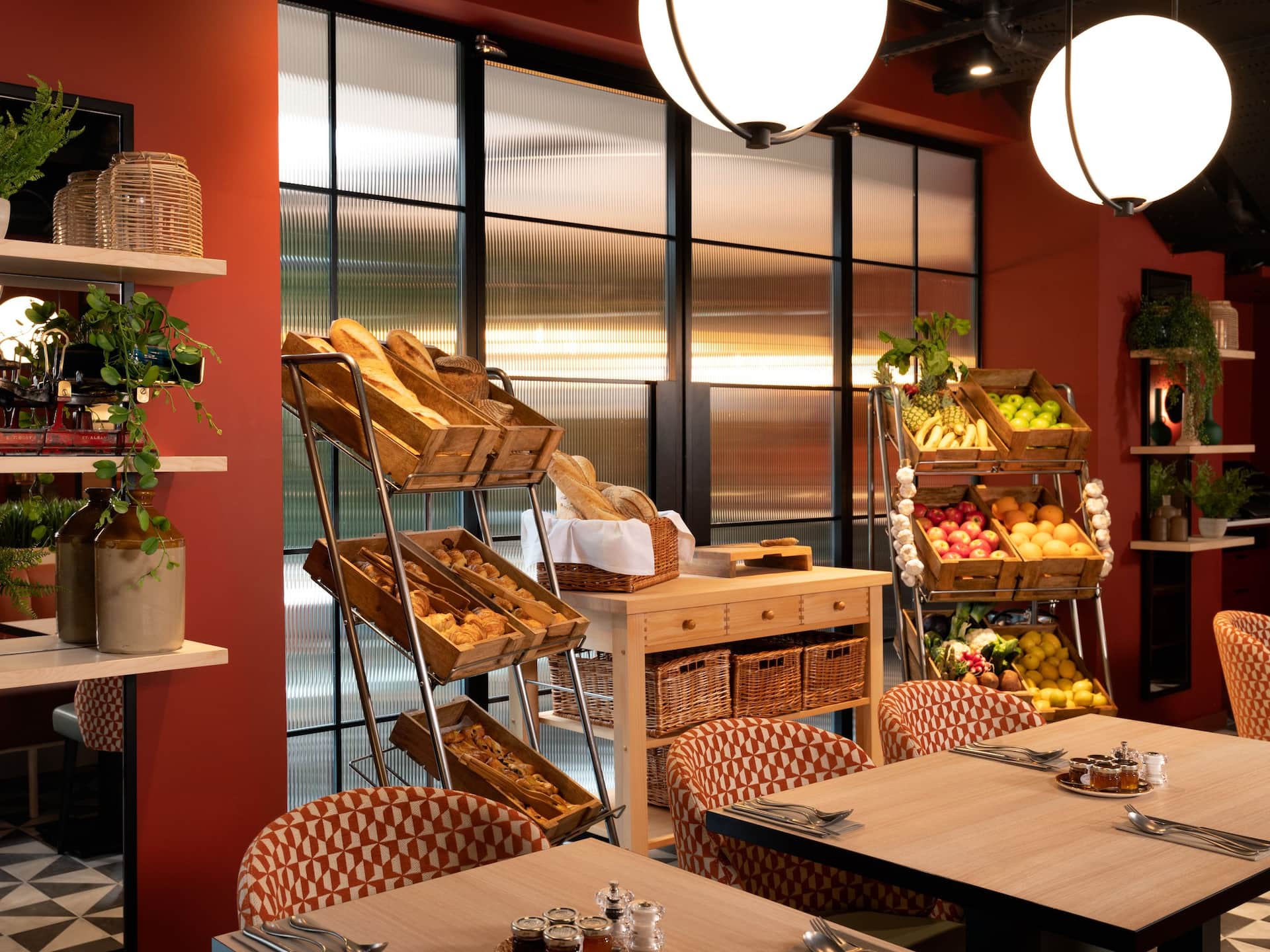 Breakfast at Hyatt Place London City East, with pastries and fruit.