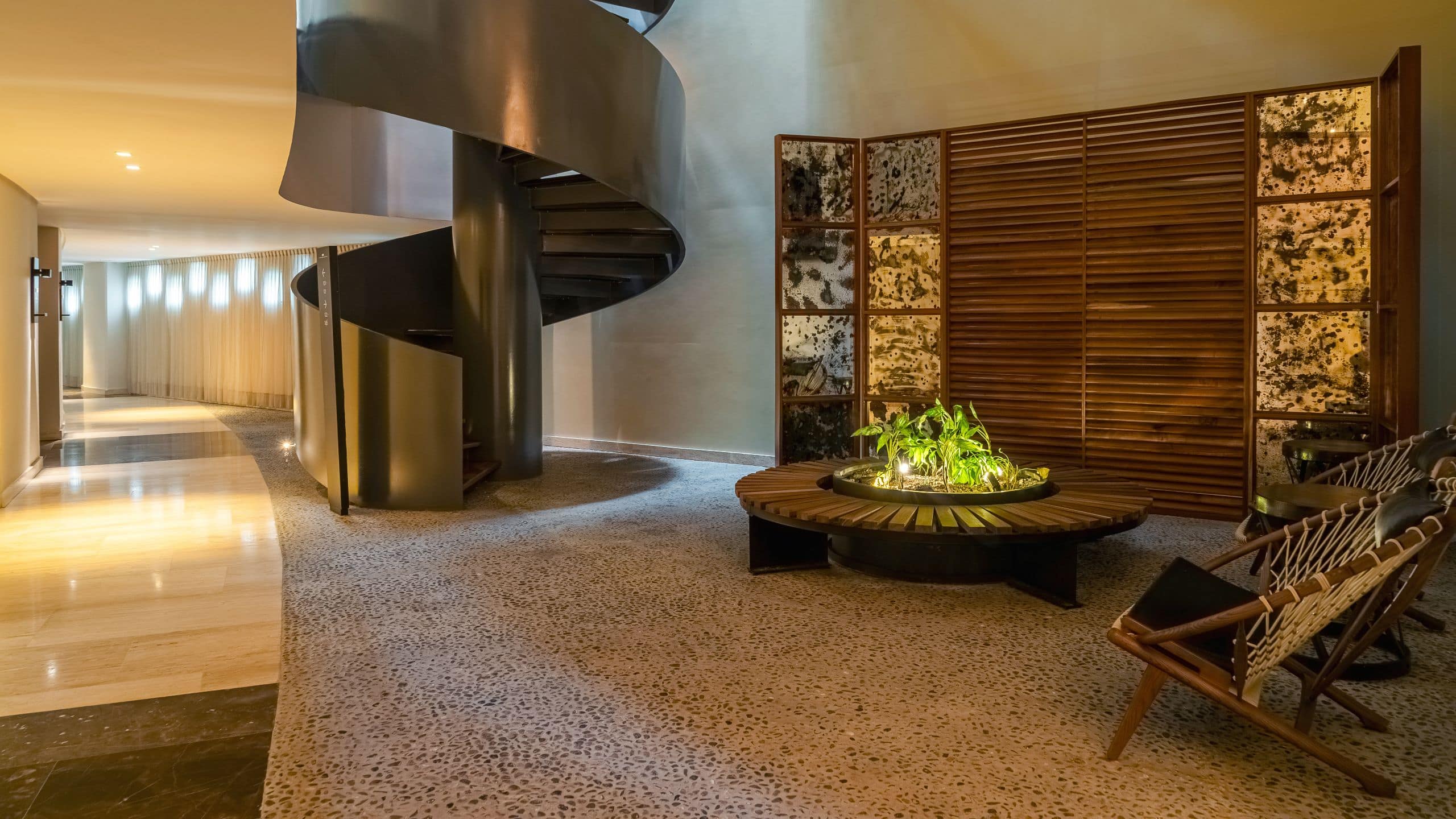 Thompson Playa del Carmen Main House Hallway Living Room And Staircase