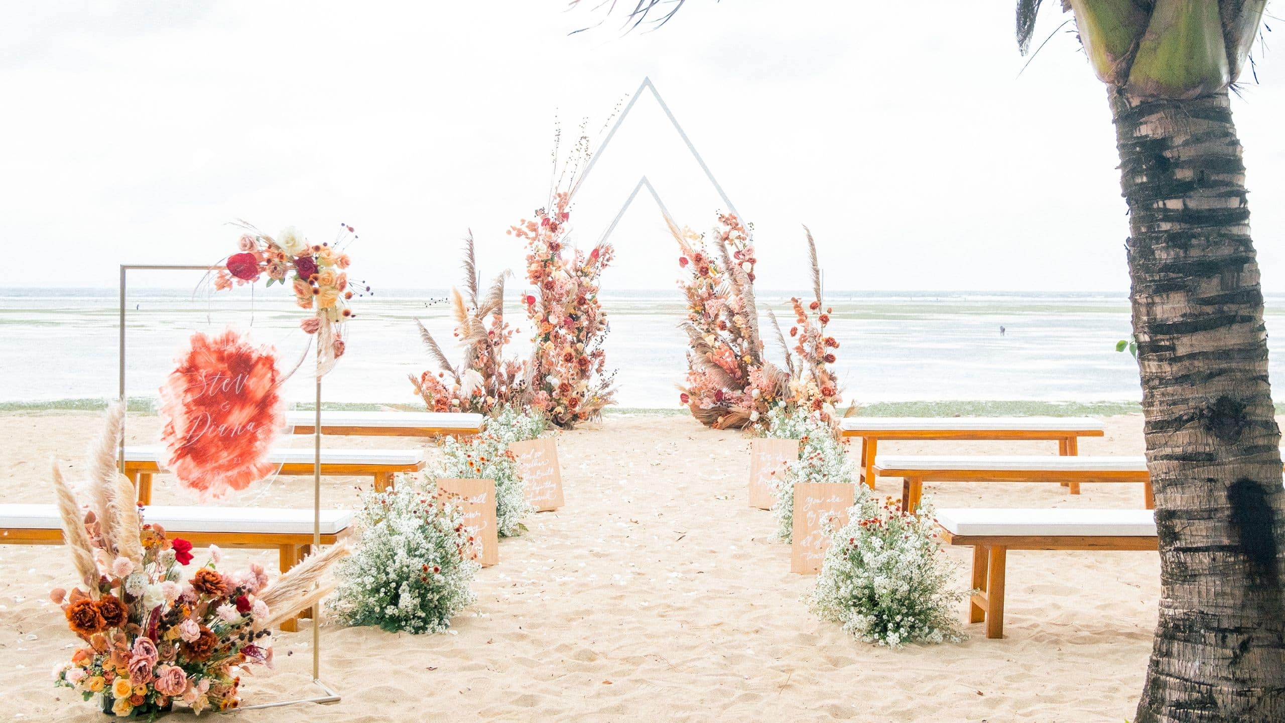 Hyatt Regency Bali Beach Wedding With Long Chairs