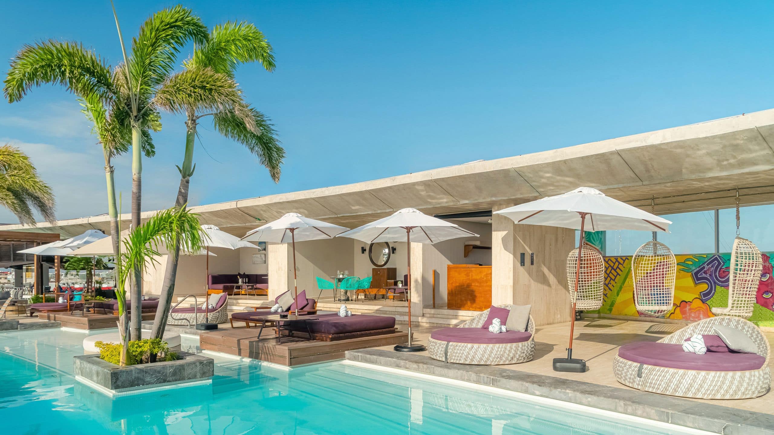 Thompson Playa del Carmen Main House Alessia Cabanas and Sunbeds