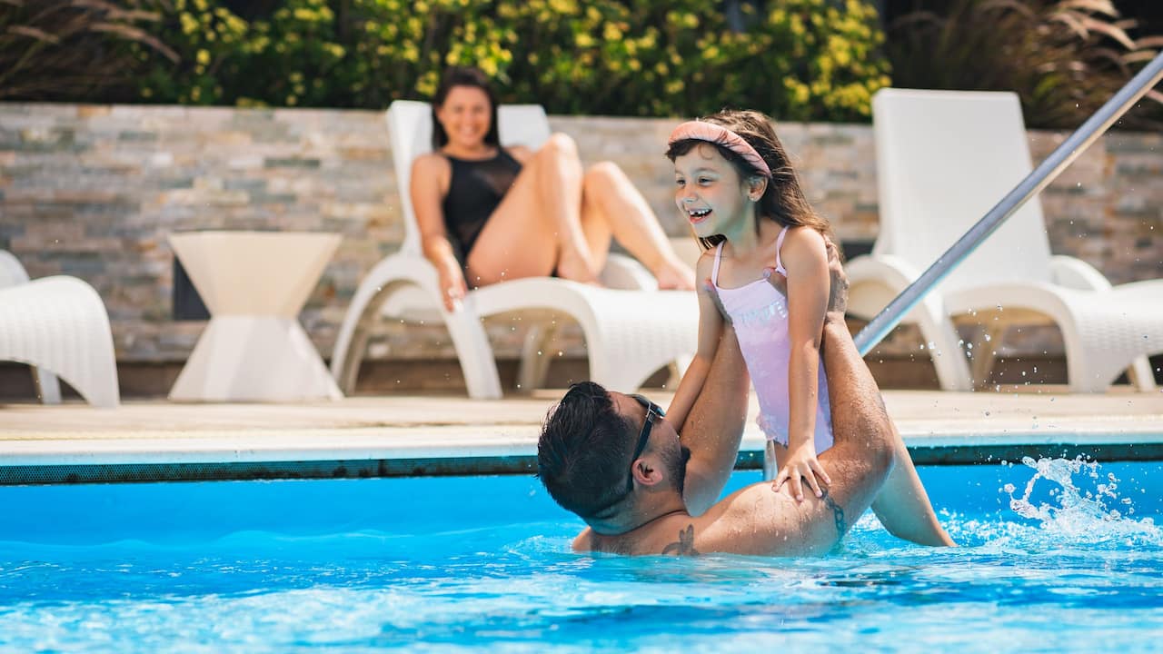 Family in the Pool
