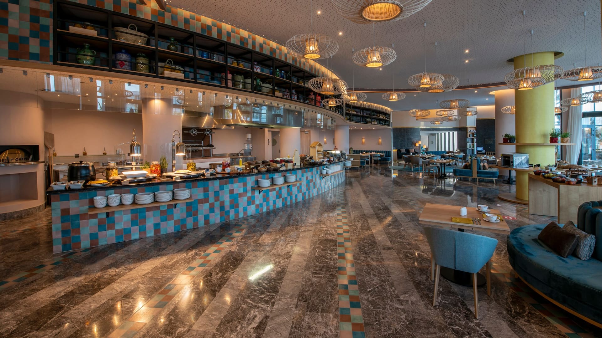 Hyatt Regency Taghazout Citron Brule Restaurant Dining Spread