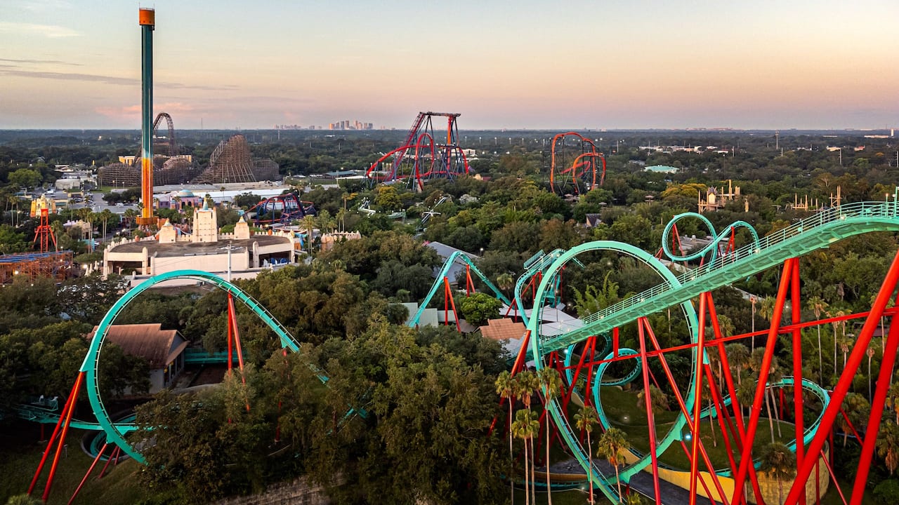 Busch Gardens theme park overview by Hyatt Place Tampa / Busch Gardens