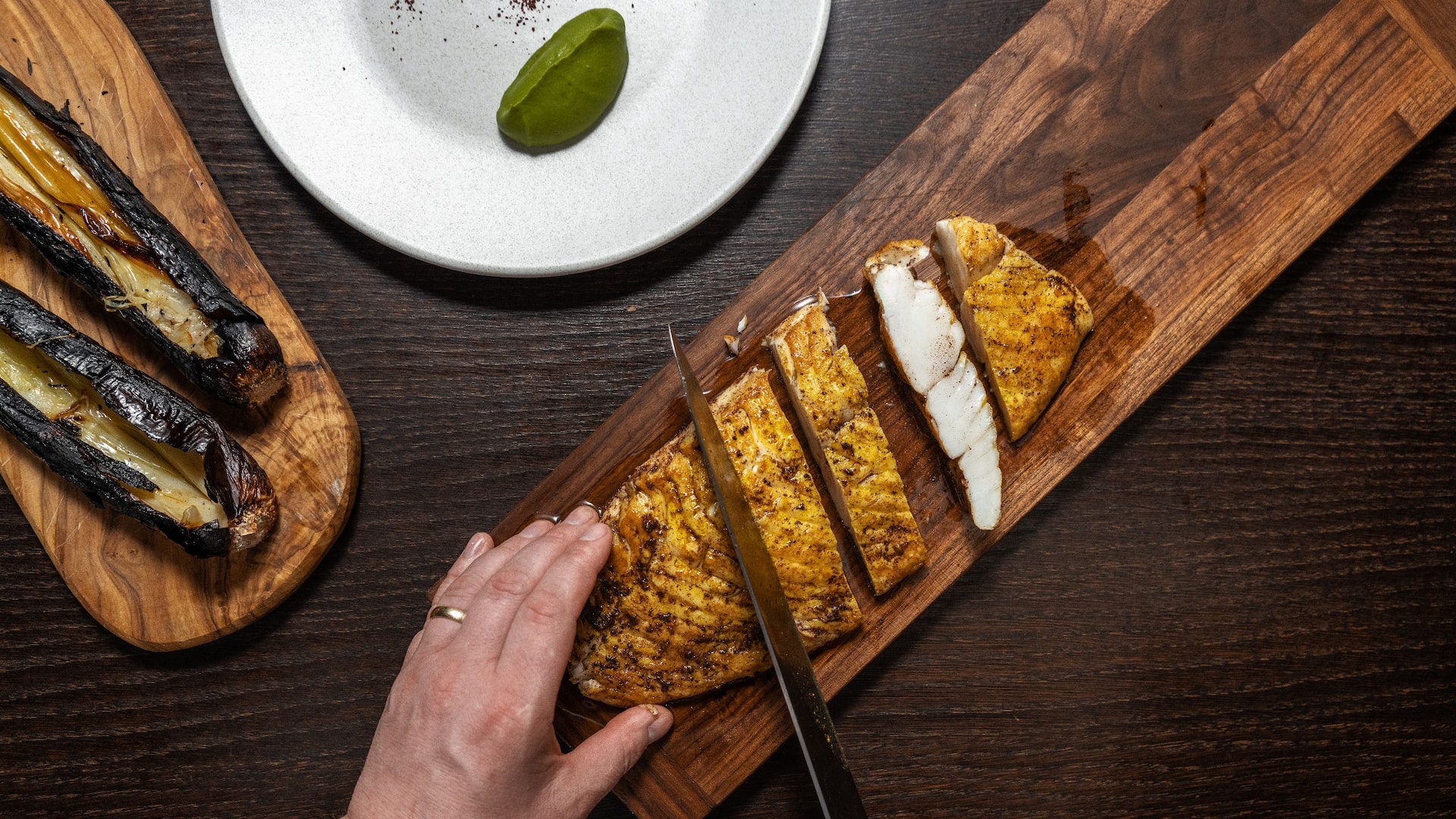 Hyatt Regency London - The Churchill Turbot Preparation Sliced