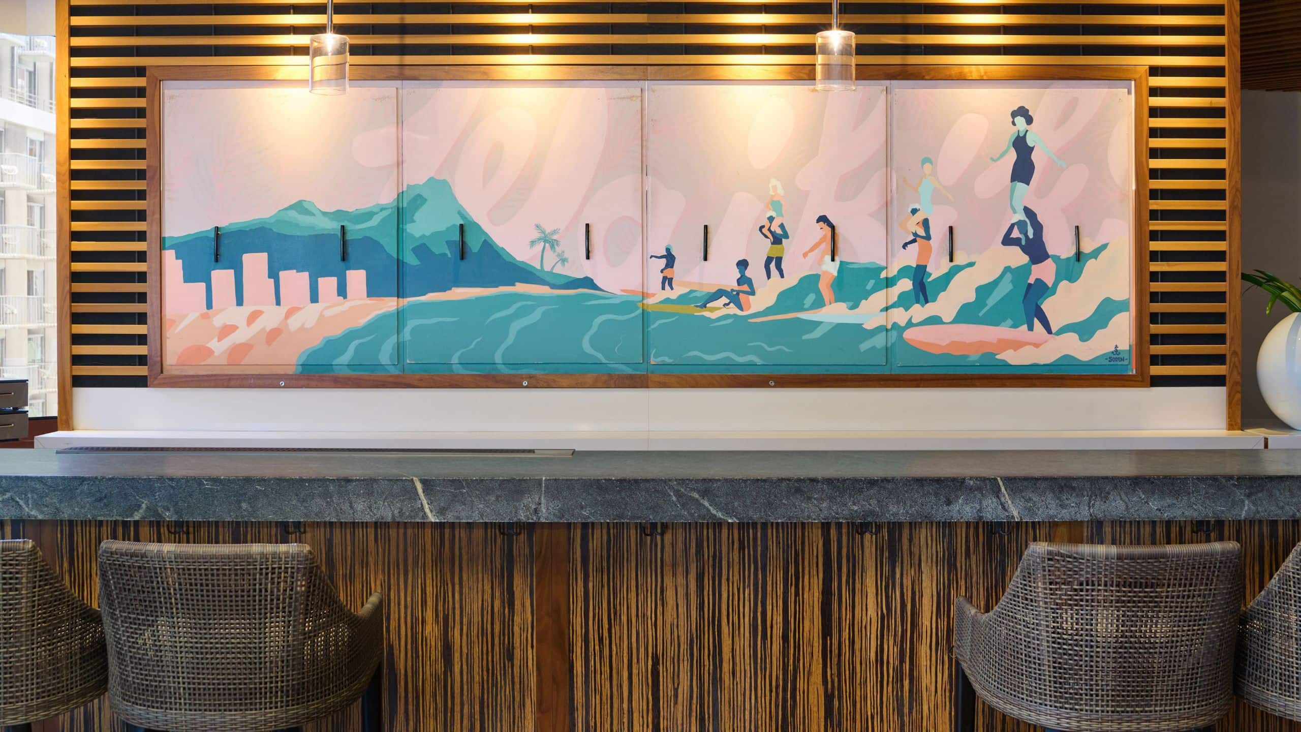 Hyatt Centric Waikiki Beach Lobby Mural