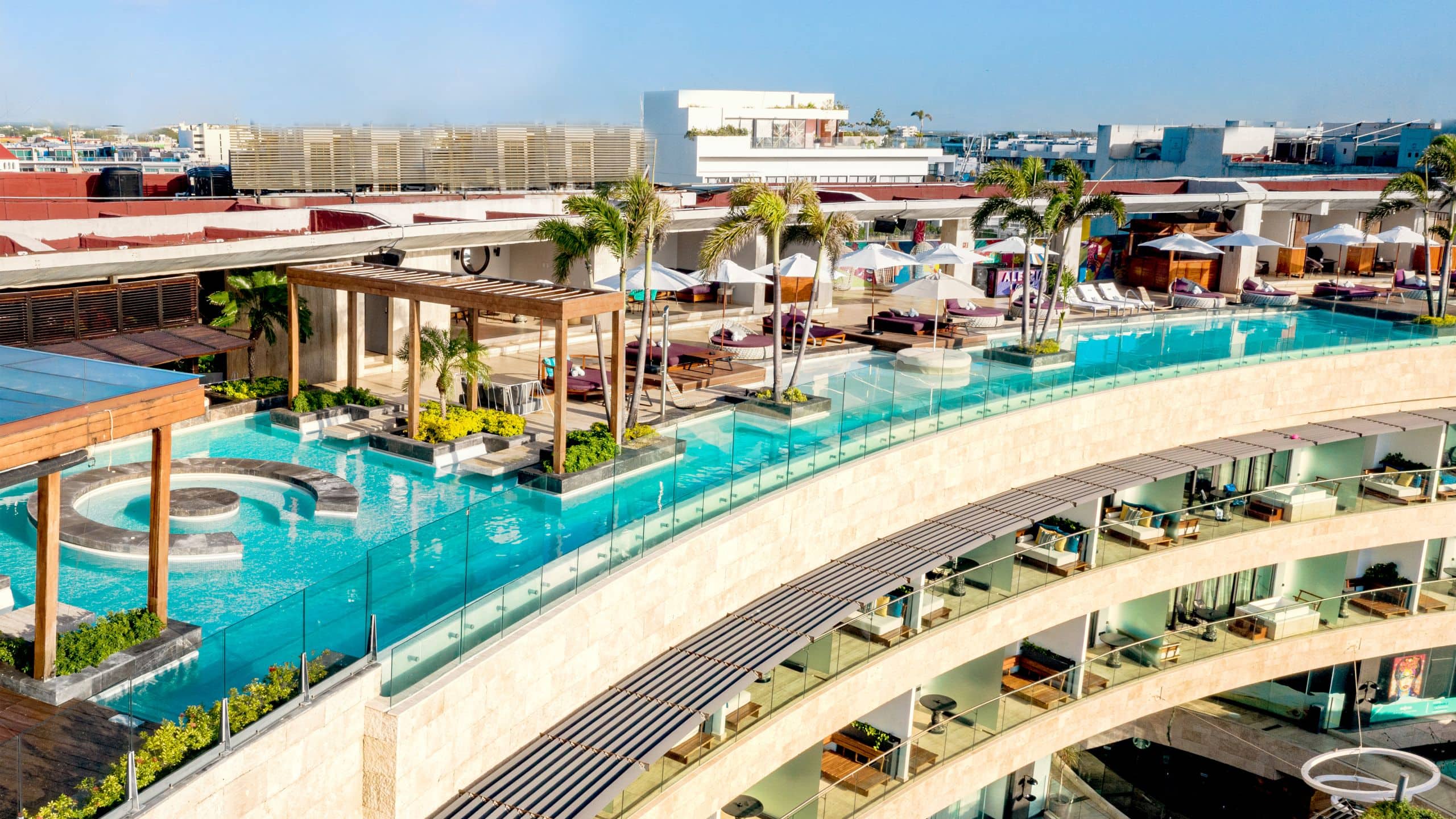 Thompson Playa del Carmen Main House Rooftop Aerial