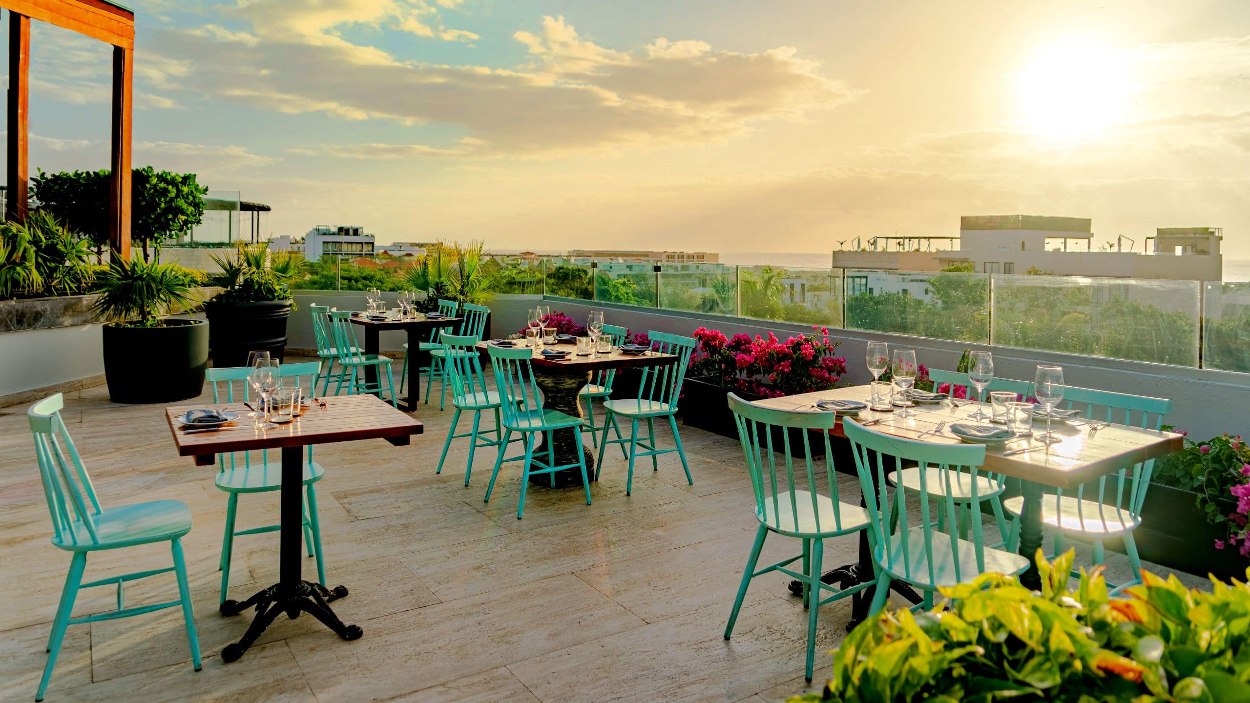 Thompson Playa del Carmen Main House Terrace Sunrise