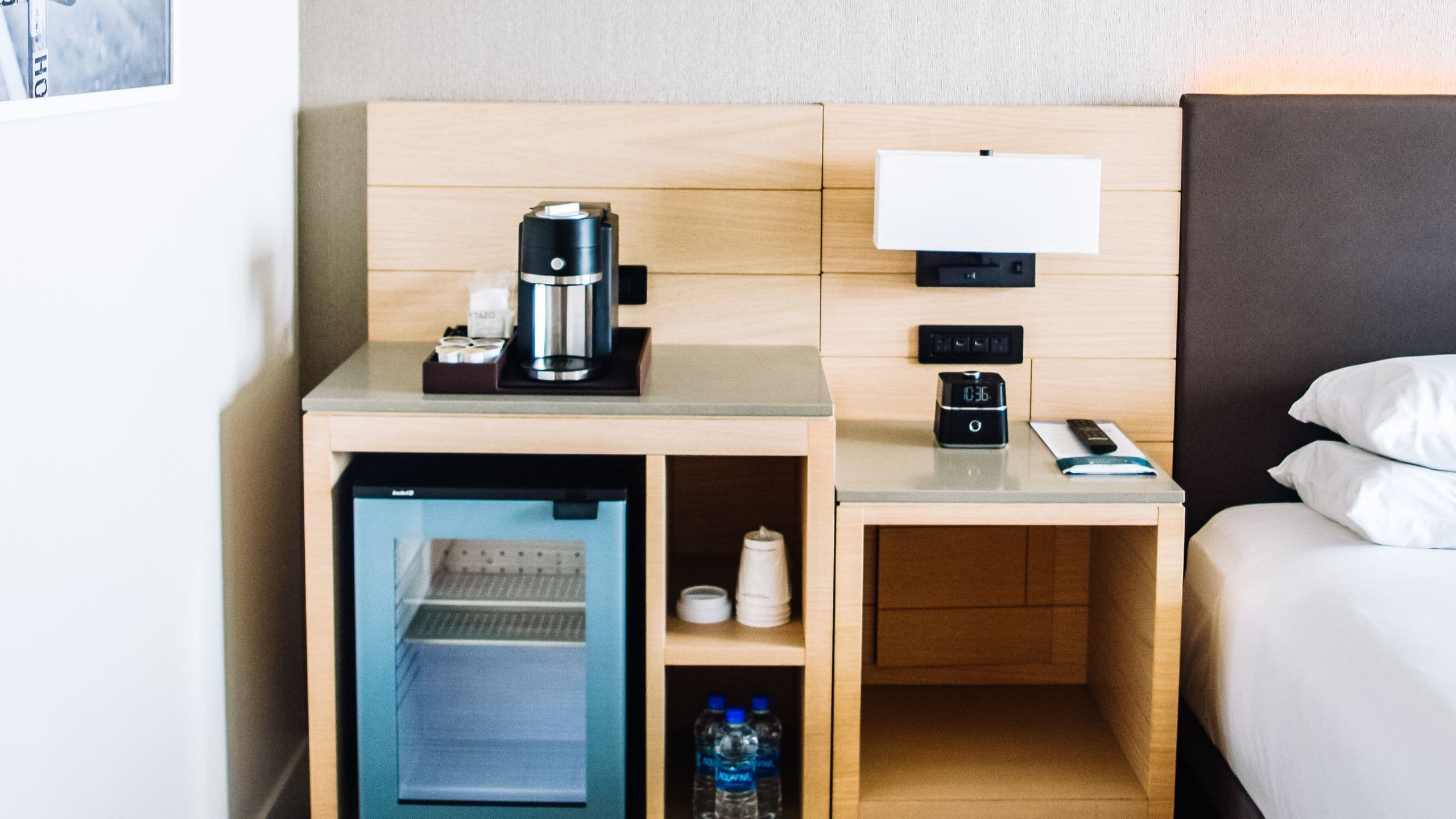 Hyatt Regency Seattle Guestroom Coffee Fridge