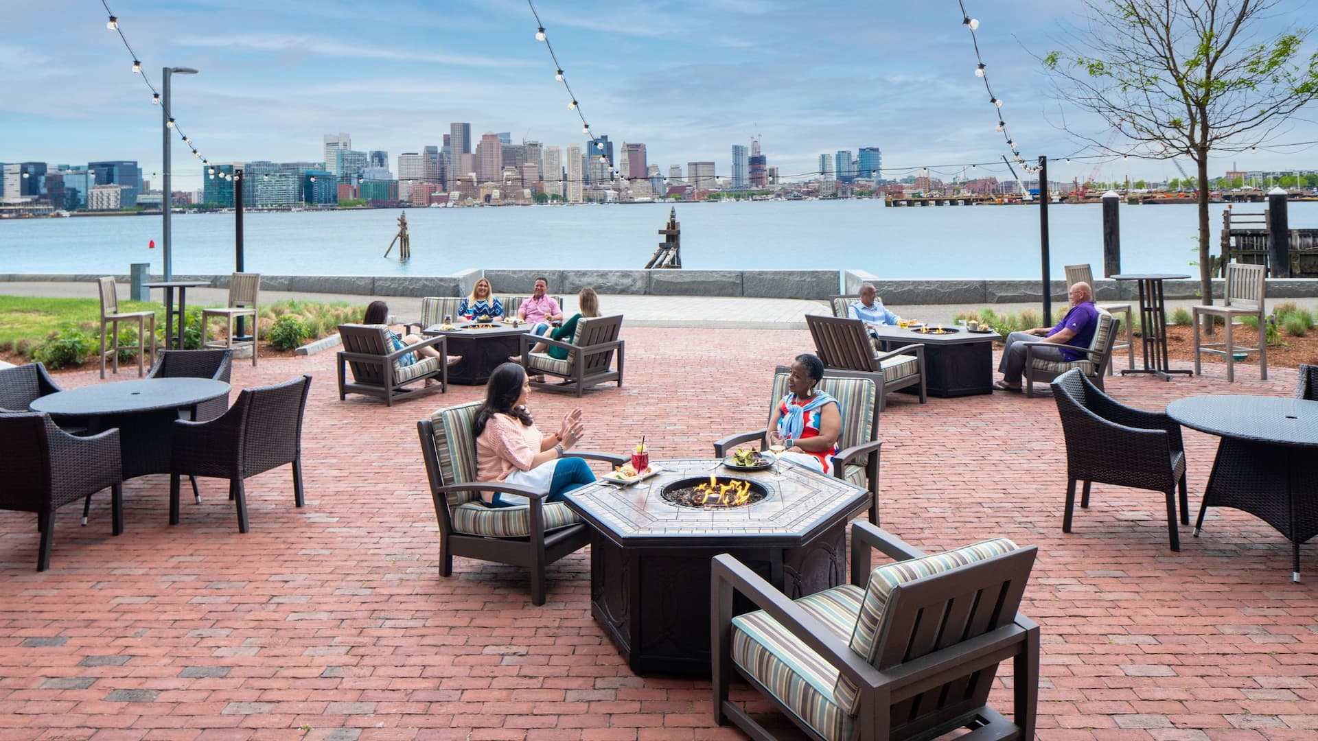 Hyatt Regency Boston Harbor Patio Three Firepits