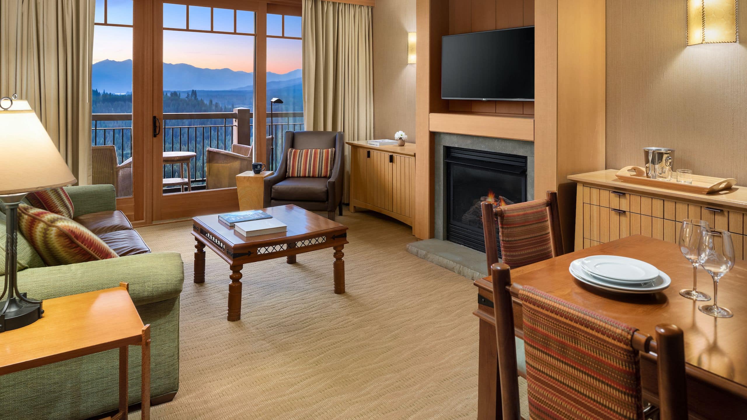 2 of 5 Suncadia Resort Lodge One Bedroom River View Living Room