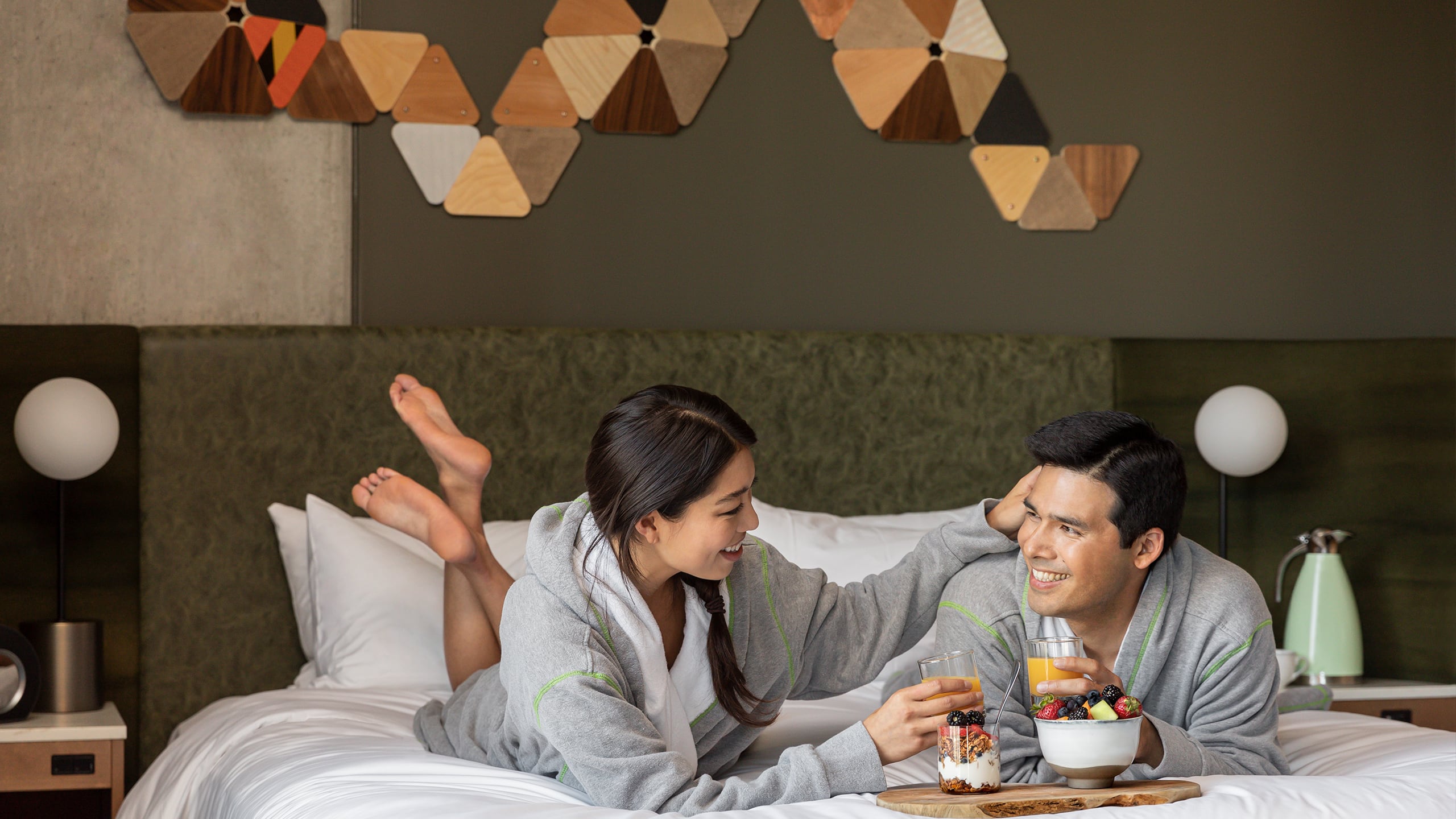 Hyatt Centric Downtown Portland King Suite Breakfast Couple