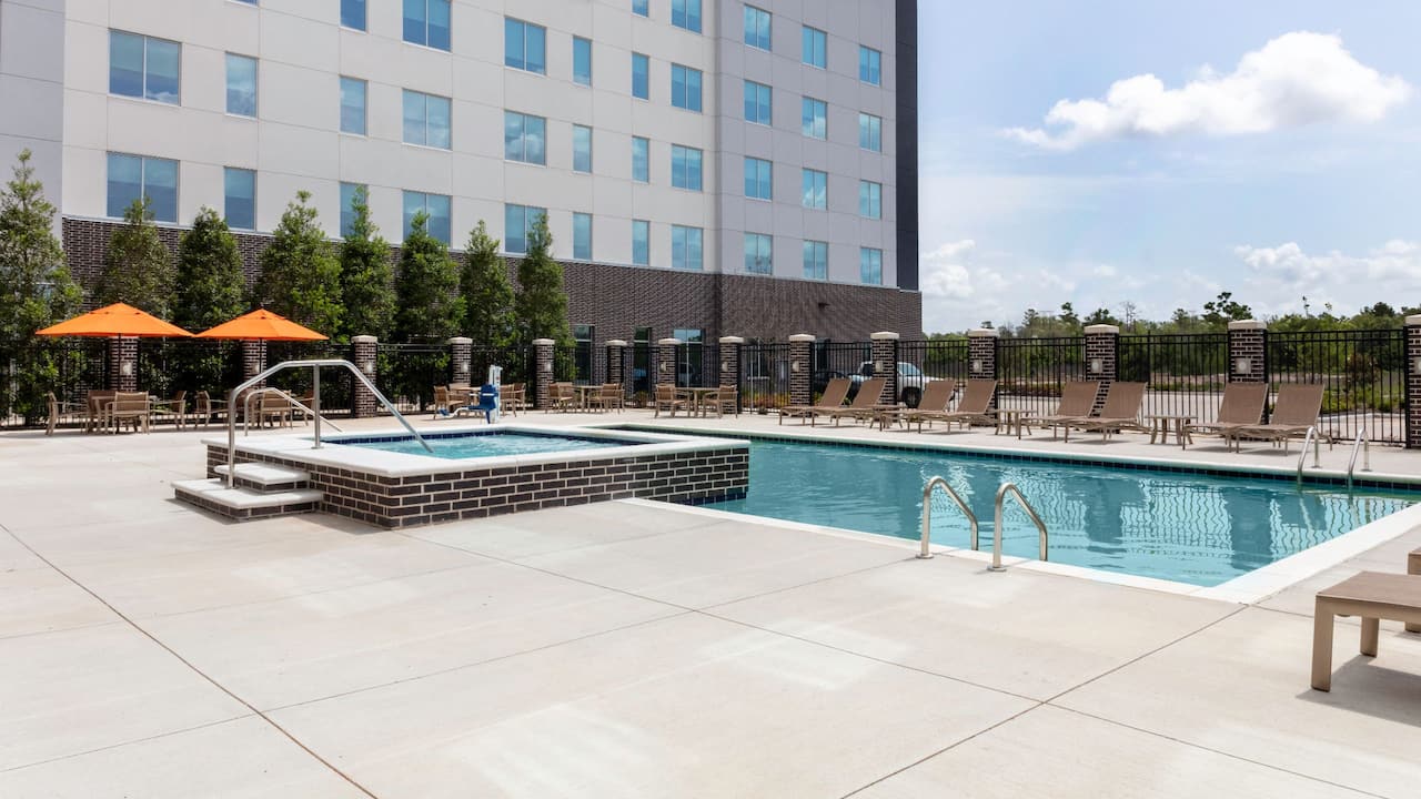 Outdoor pool at Hyatt House The Woodlands Shenandoah