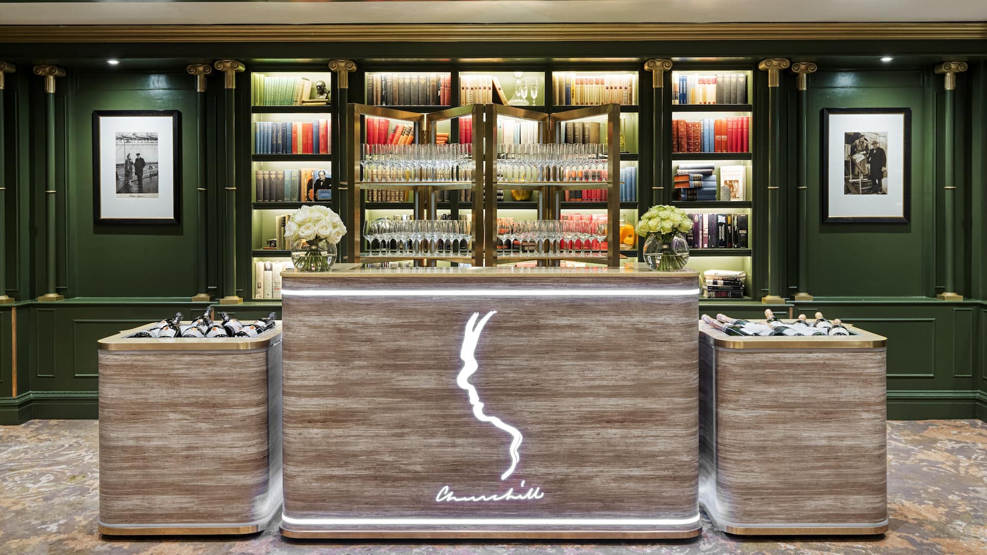 5 of 6 Hyatt Regency London - The Churchill Library Bar Display