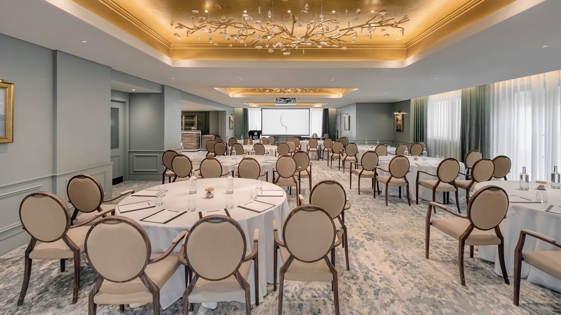 3 of 4 Hyatt Regency London - The Churchill Gallery Cabaret And Studios Setup With Screen