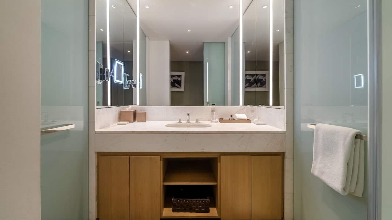 Two Bedroom Suite bathroom with sink and utilities