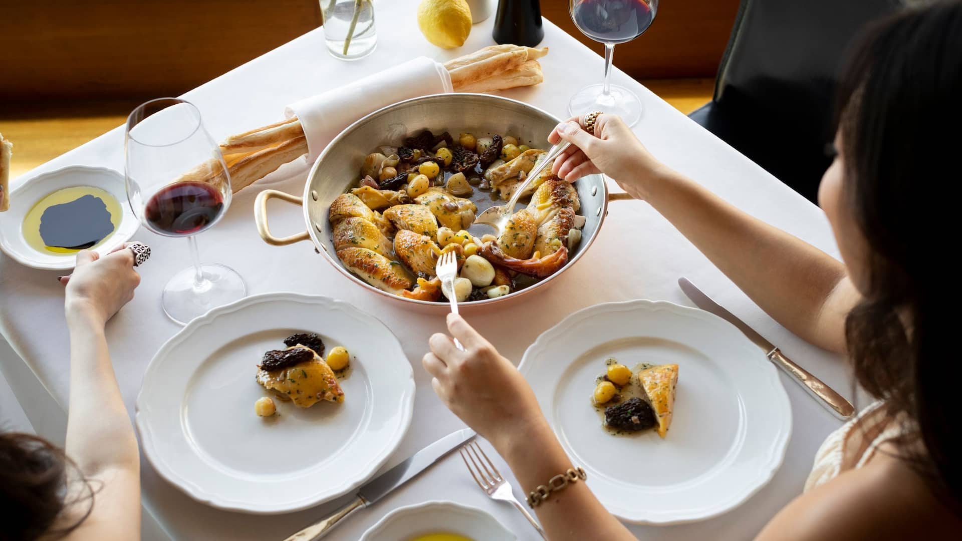 Grand Hyatt Hong Kong Grissini Guests Enjoying Chicken