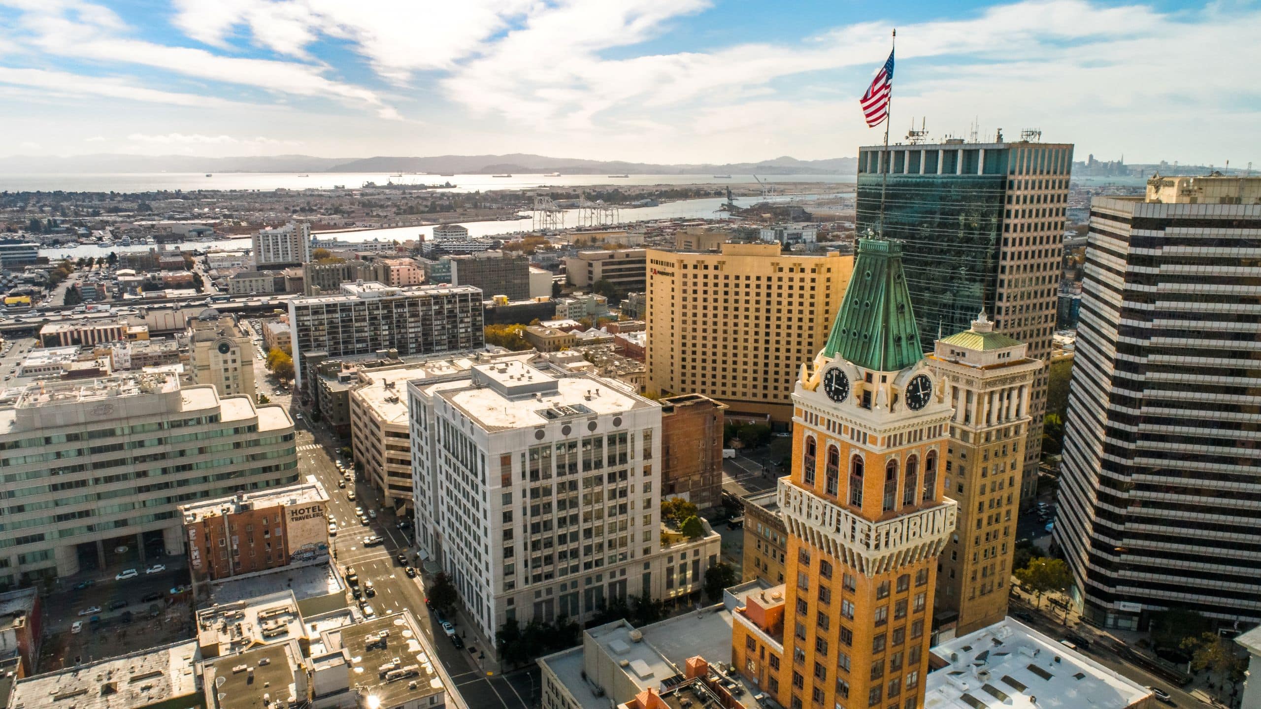 Kissel Uptown Oakland Tribune Tower Aerial Skyline