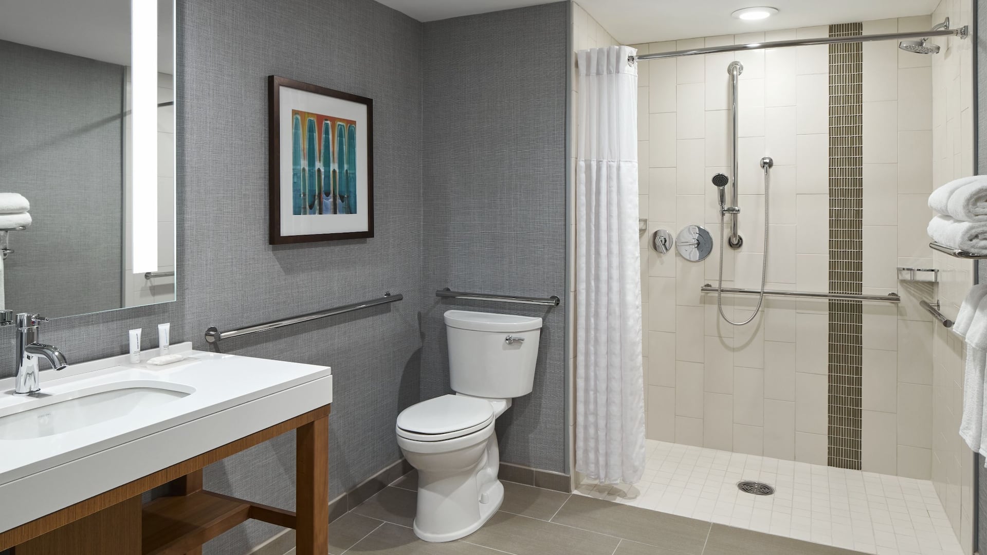 4 of 4 Hyatt Place Evansville / Downtown ADA Bathroom Roll in Shower