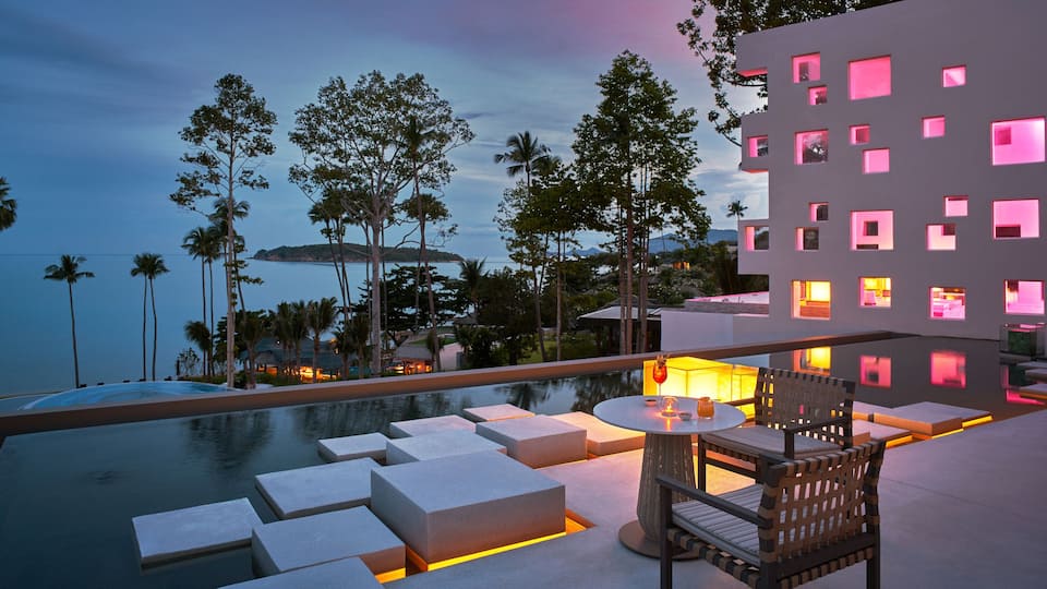 Seating Space Overlooking Pool