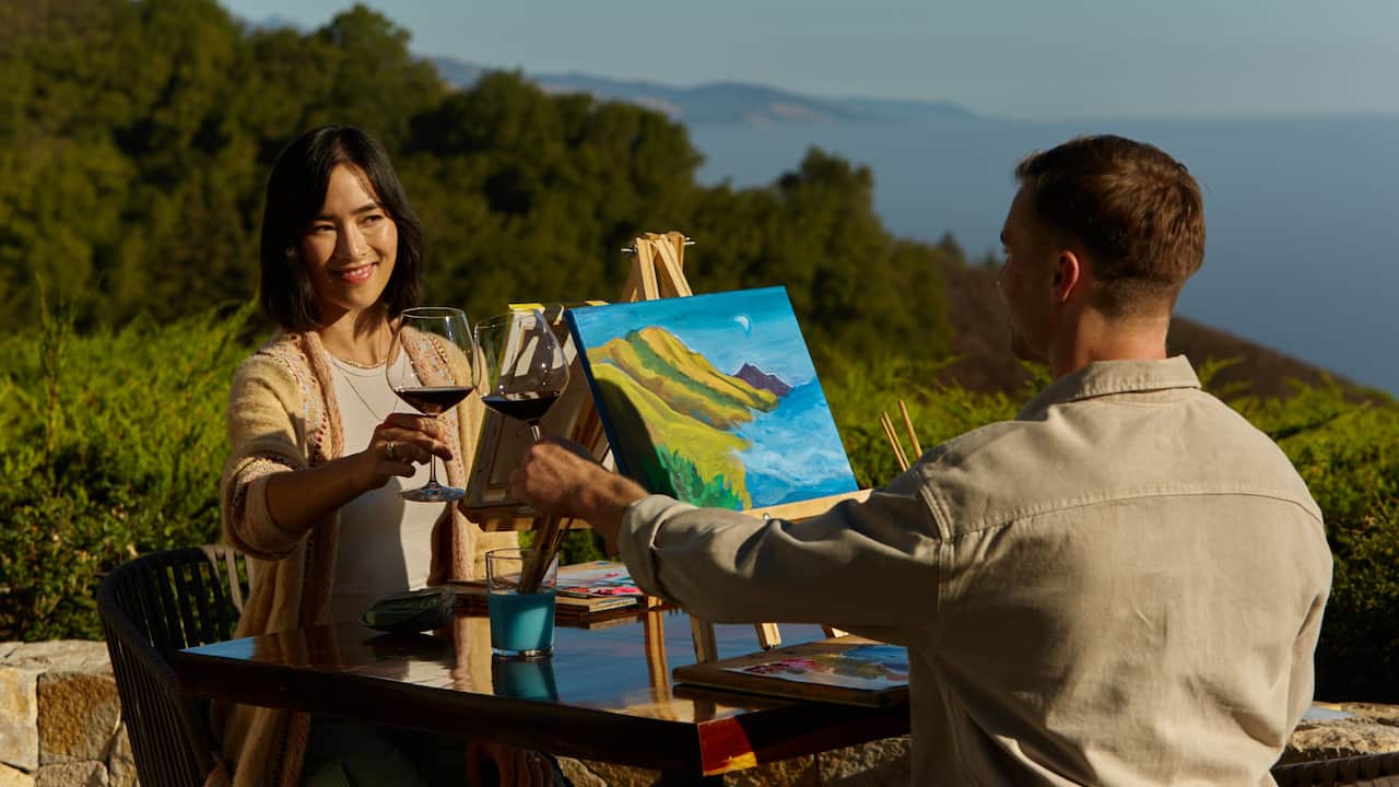 Guests Painting Landscape