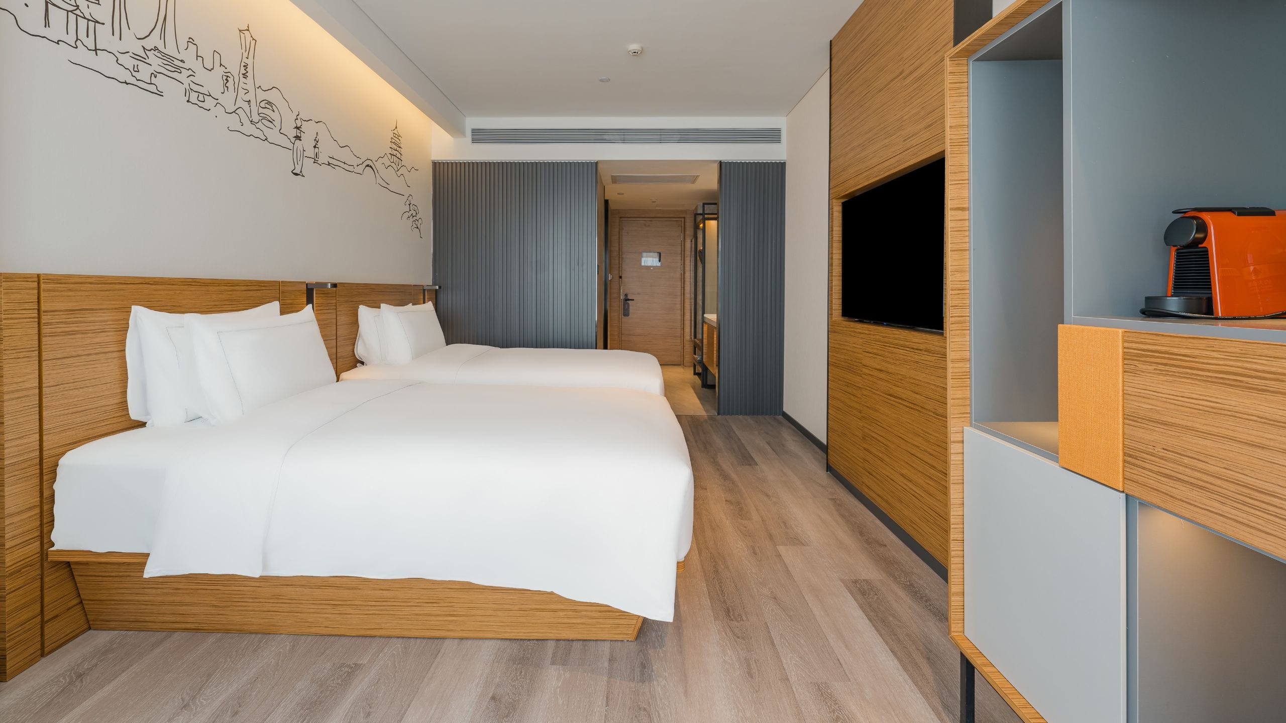 UrCove Hangzhou Riverside CBD Superior Two Twins Guestroom