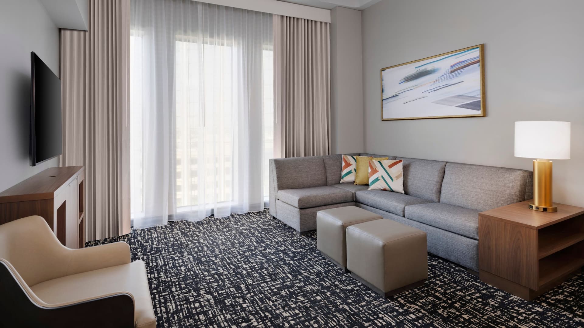 Hyatt House LAX / Century Blvd One Bedroom King Suite Living Room