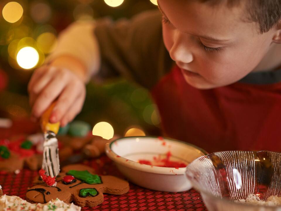 Boy Decorating Holiday Cookie