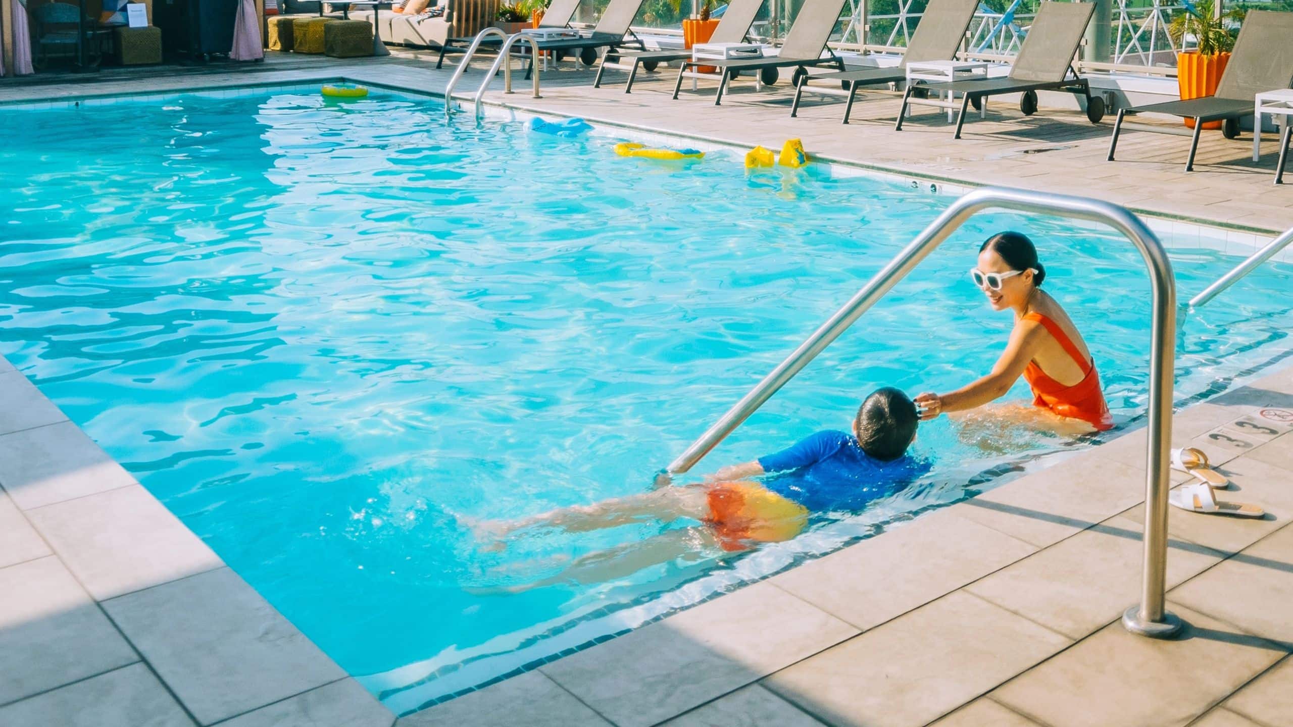 Hyatt Centric The Pike Long Beach Family Swimming In Pool
