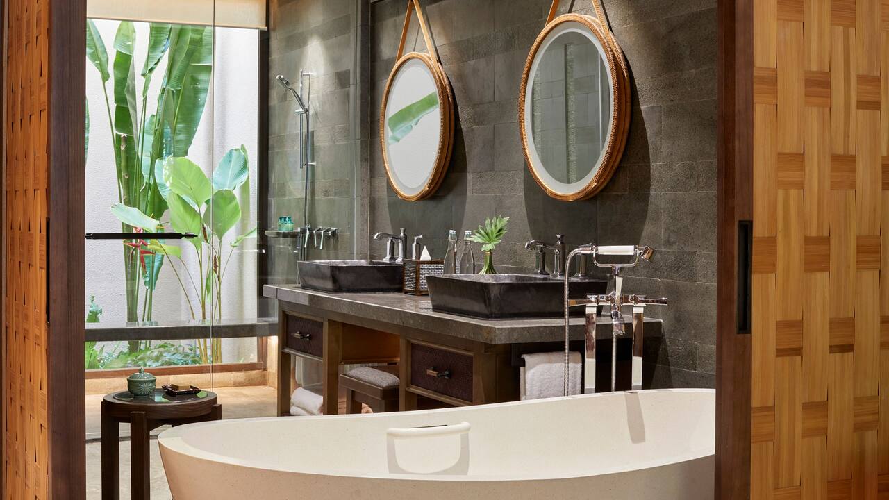 Signature room bathroom at Andaz Bali