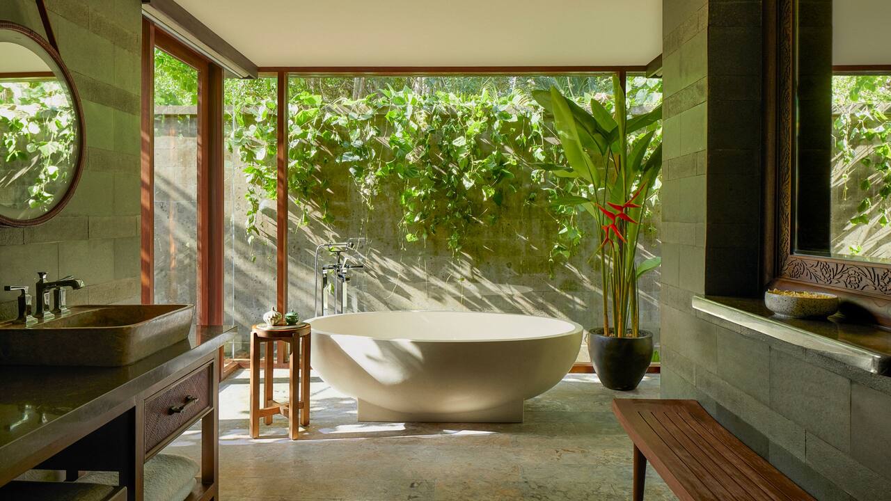 Aesthetic Garden Villa Bathroom at Andaz Bali, Sanur