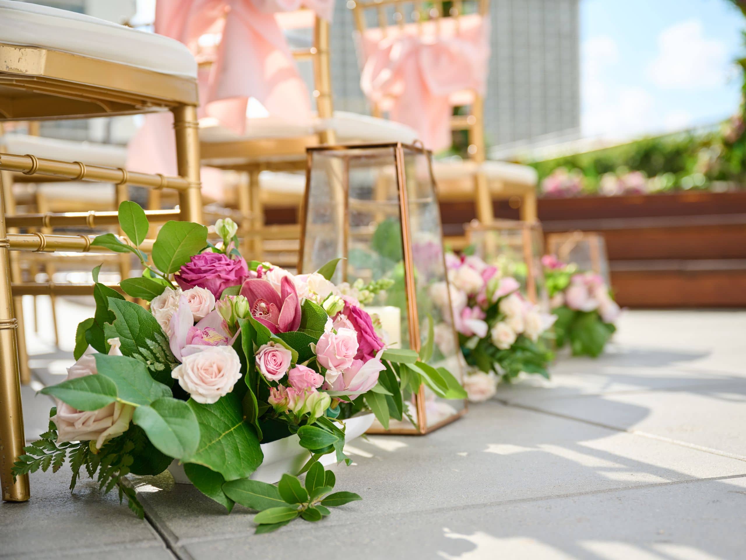 Hyatt Centric Waikiki Beach Wedding Aisle Flower Decorations