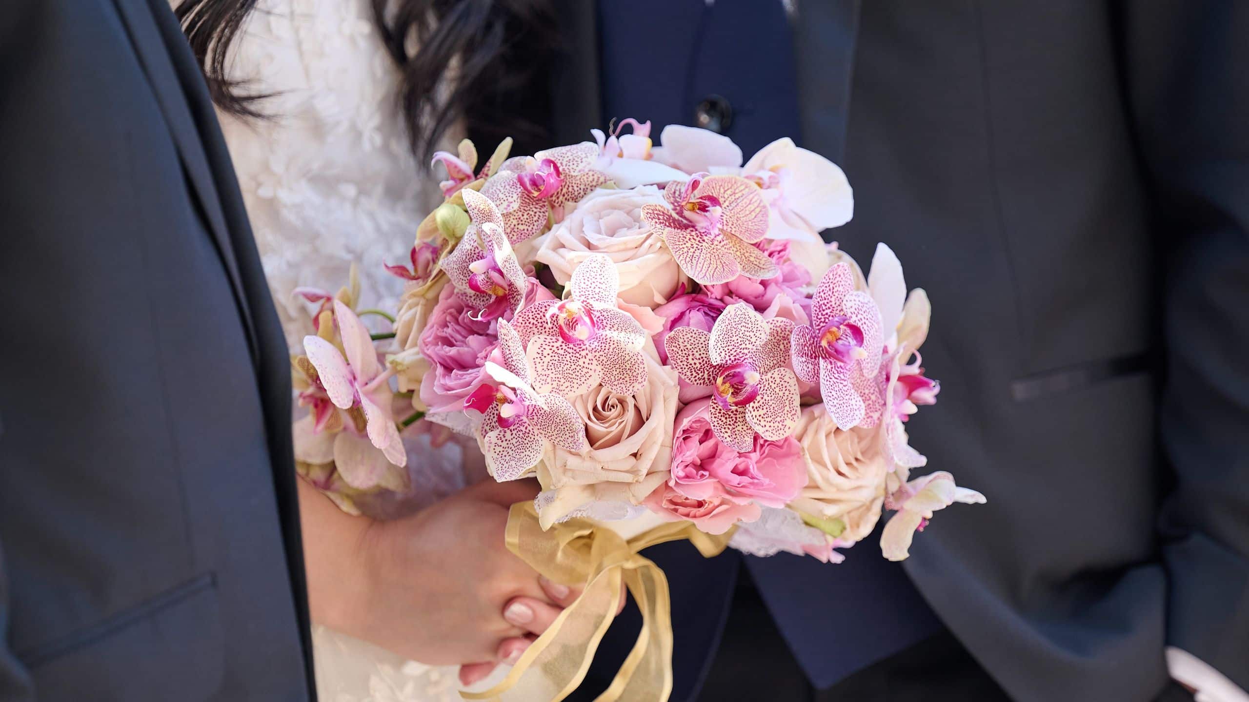 Hyatt Centric Waikiki Beach Wedding Bride Holding Bouquet