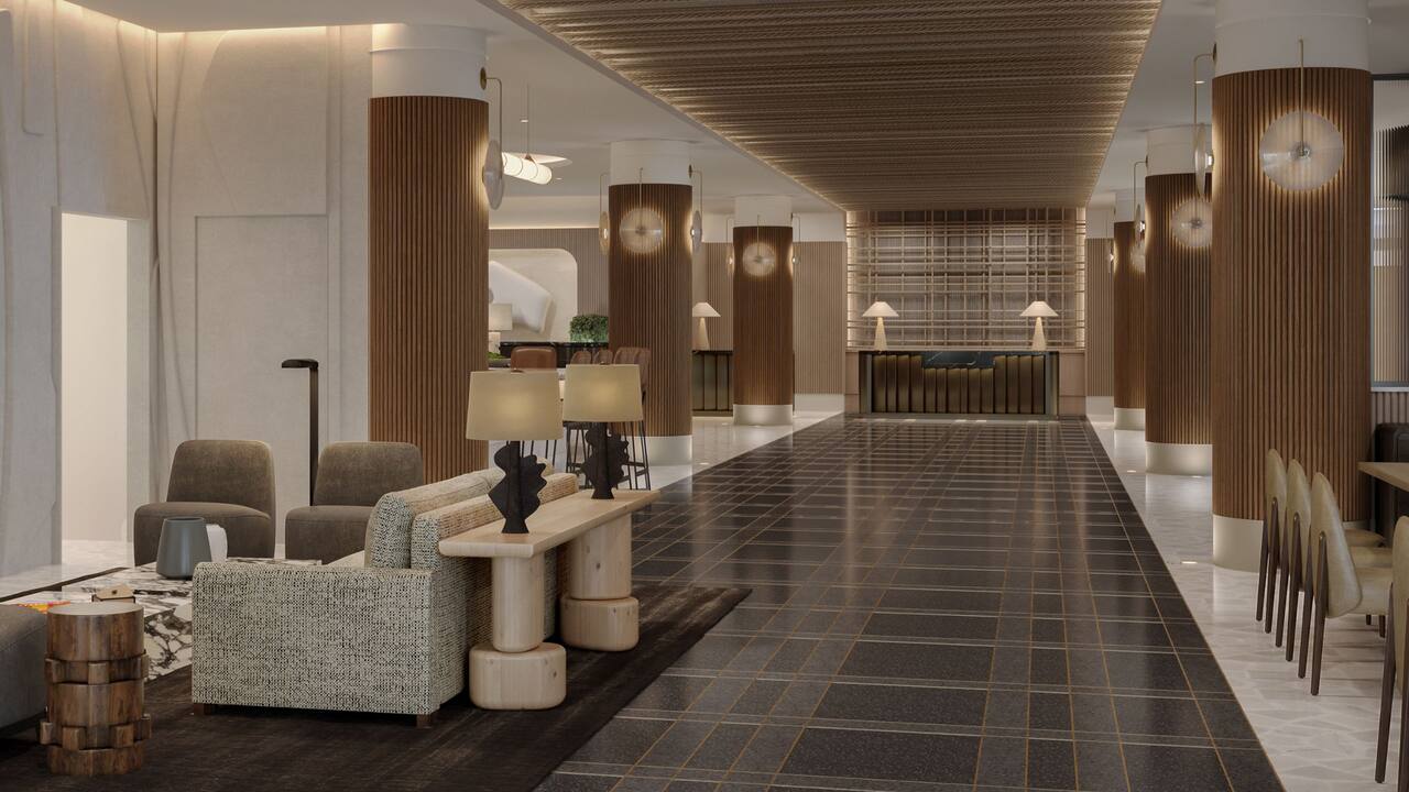 Front desk and lobby seating area