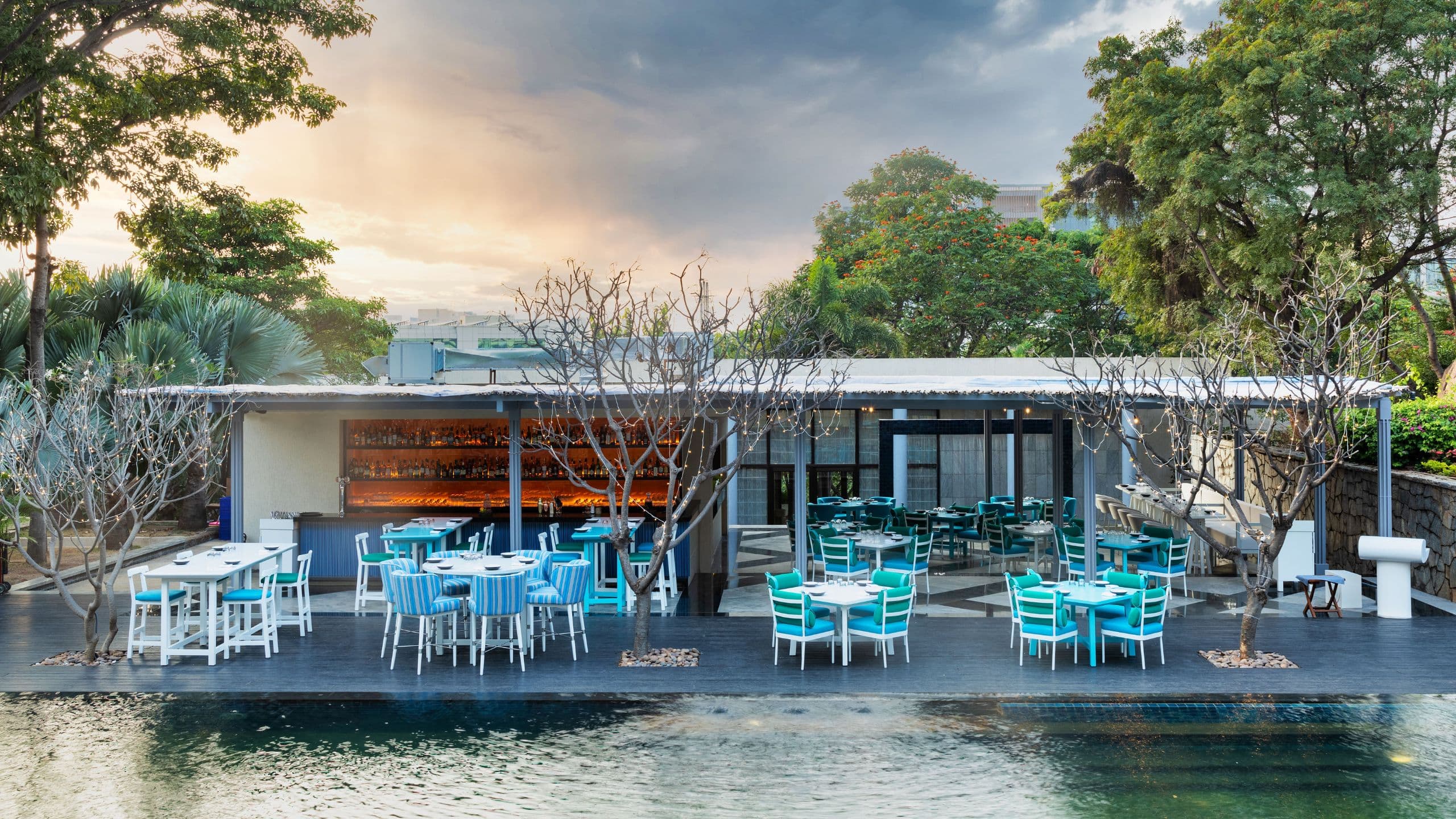 Hyatt Hyderabad Gachibowli Mrs Mage Poolside Patio Seating